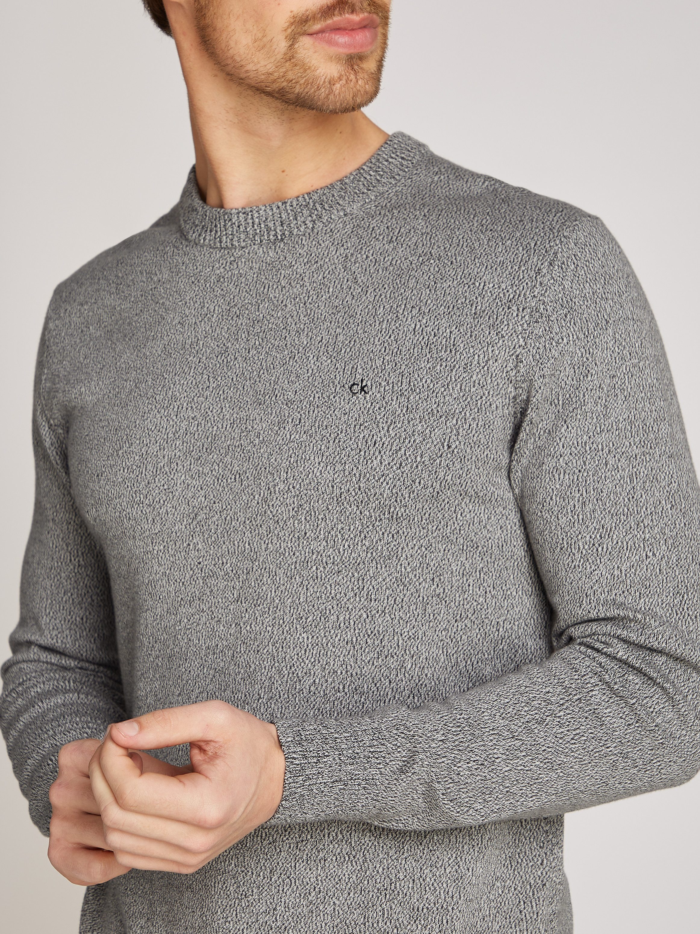 Calvin Klein Rundhalspullover MOULINE CN SWEATER günstig online kaufen