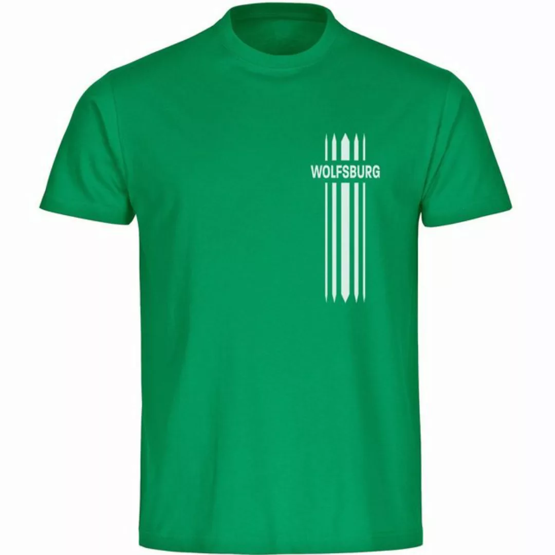 multifanshop T-Shirt Herren Wolfsburg - Streifen - Männer günstig online kaufen