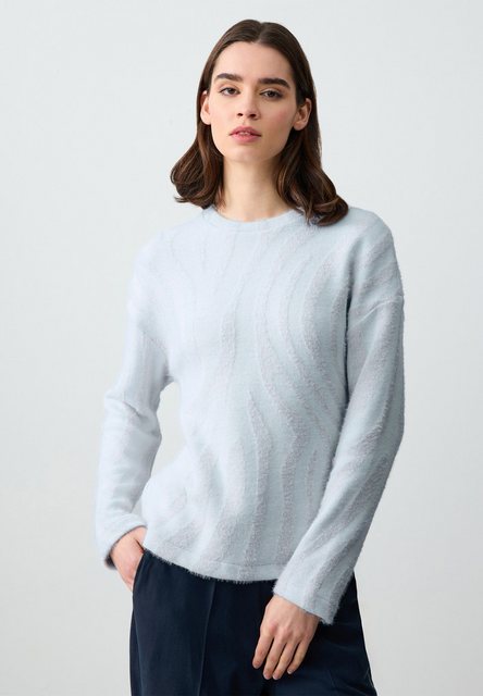 Jimmy Key Strickpullover Asymmetrisch gemusterter Strickpullover mit Rundha günstig online kaufen