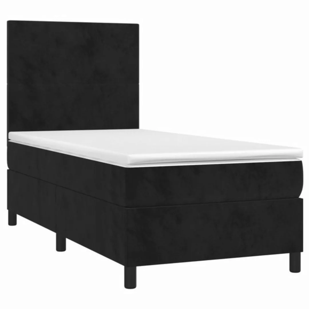 vidaXL Bett Boxspringbett mit Matratze Schwarz 80x200 cm Samt günstig online kaufen