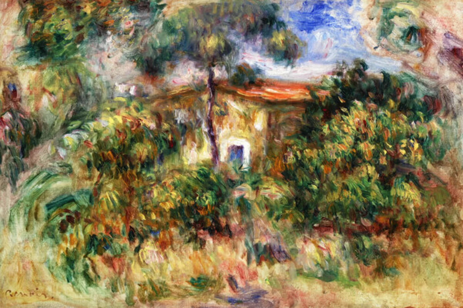 Poster / Leinwandbild - Pierre-auguste Renoir: Bauernhaus (La Ferme) günstig online kaufen