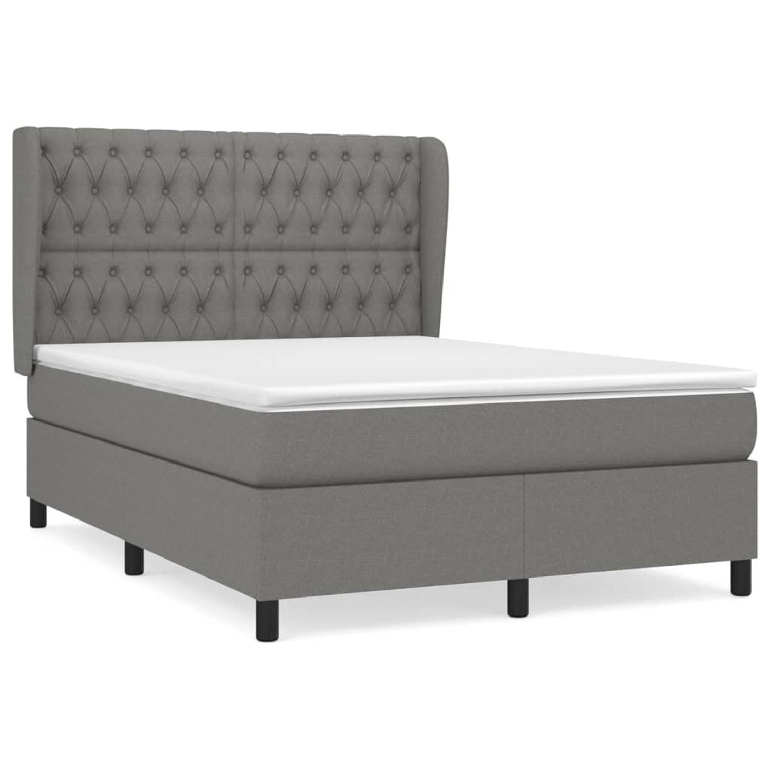 vidaXL Boxspringbett mit Matratze Dunkelgrau 140x190 cm Stoff1389369 günstig online kaufen