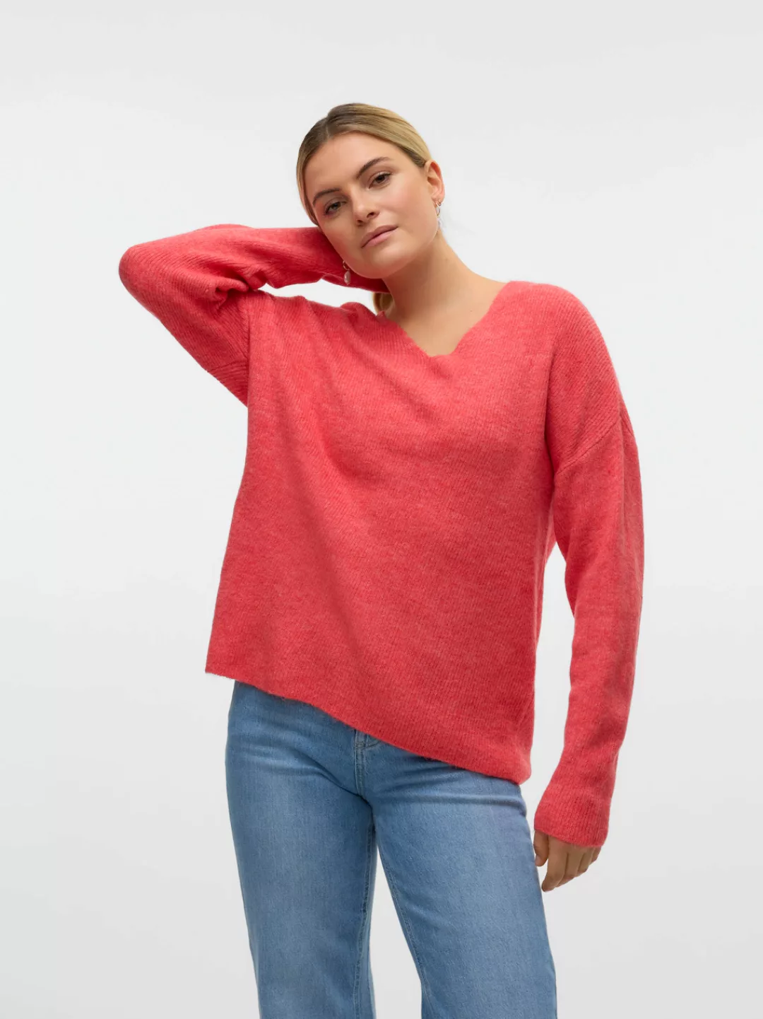 Vero Moda V-Ausschnitt-Pullover "VMCREWLEFILE LS V-NECK BLOUSE NOOS" günstig online kaufen