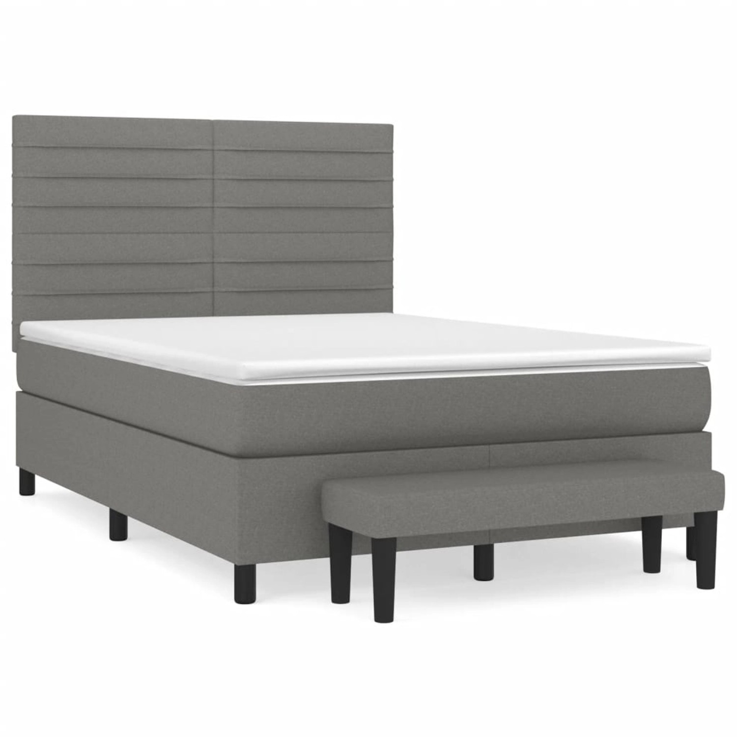 vidaXL Boxspringbett mit Matratze Dunkelgrau 140x190 cm Stoff1371066 günstig online kaufen