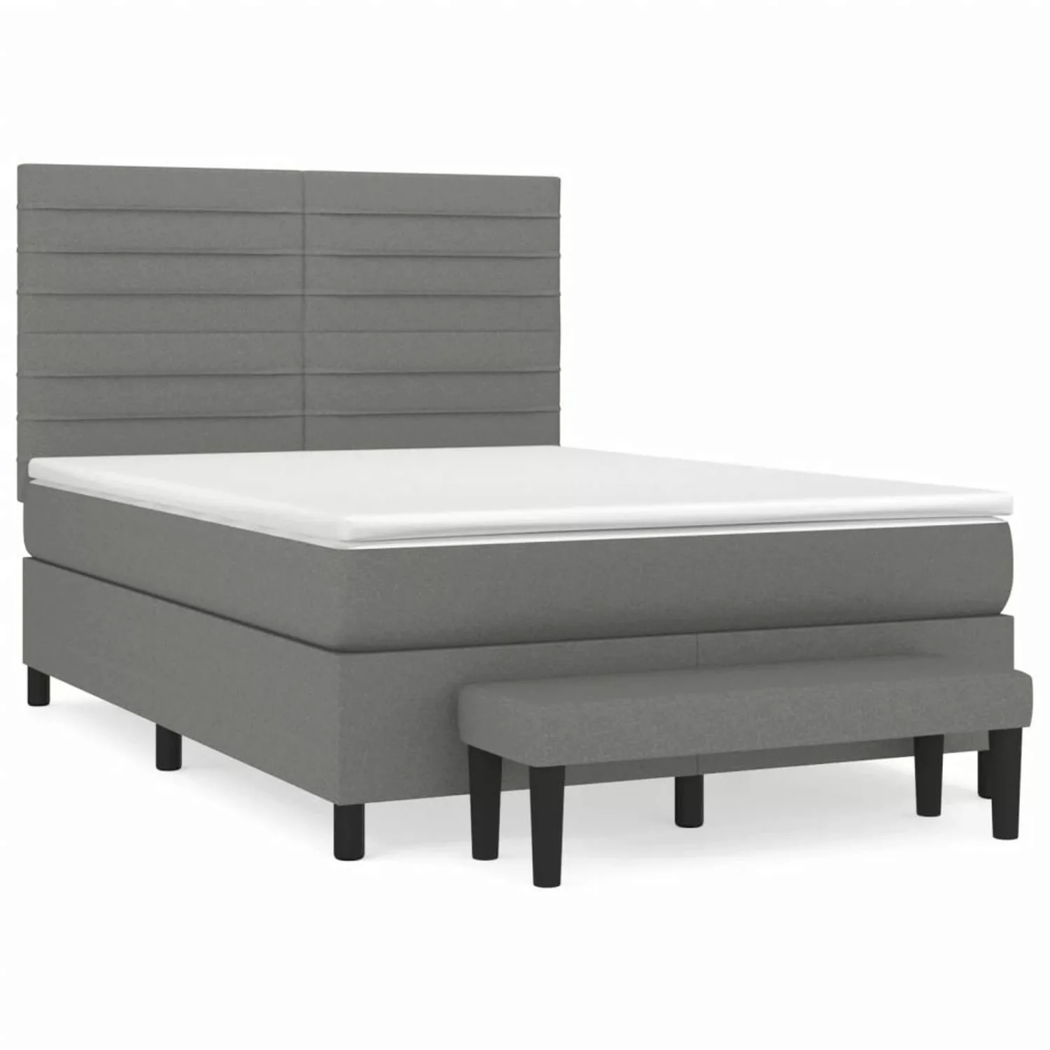 vidaXL Boxspringbett mit Matratze Dunkelgrau 140x190 cm Stoff1371066 günstig online kaufen