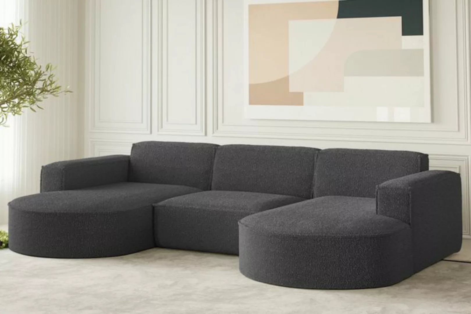 Fun Möbel Wohnlandschaft Wohnlandschaft U-Form Sofa PALMA in Stoff Opera Ve günstig online kaufen