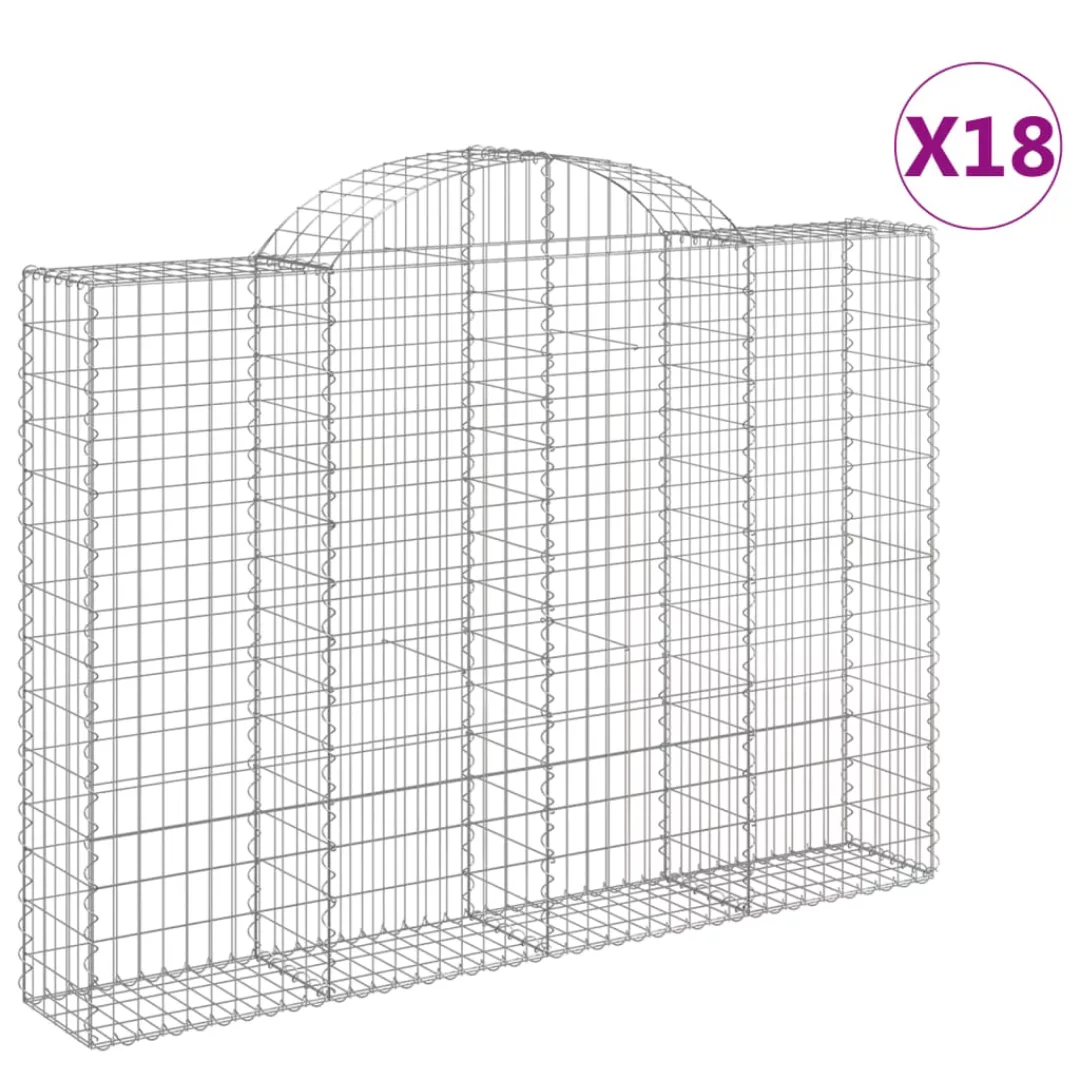 Vidaxl Gabionen Mit Hochbogen 18stk. 200x30x140/160cm Verzinktes Eisen günstig online kaufen