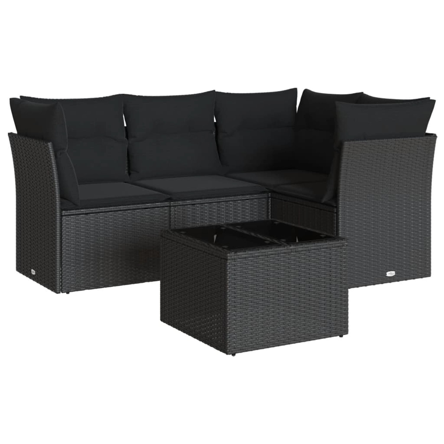 vidaXL 5-tlg Garten-Sofagarnitur mit Kissen Schwarz Poly Rattan Modell 49 günstig online kaufen