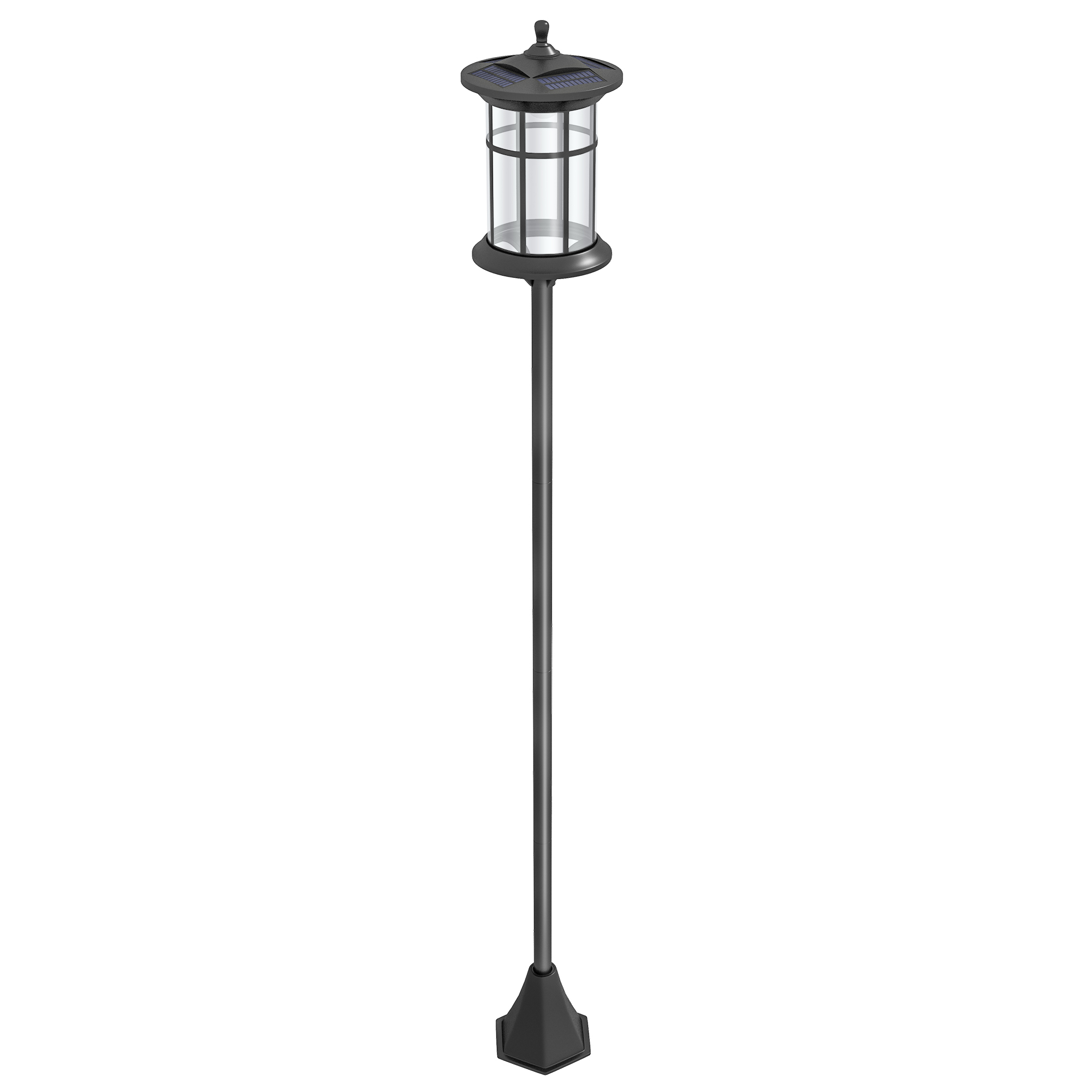 Outsunny Solar-Gartenlaterne 184cm hoch, LED-Außenlaterne IP44, Schwarz   A günstig online kaufen