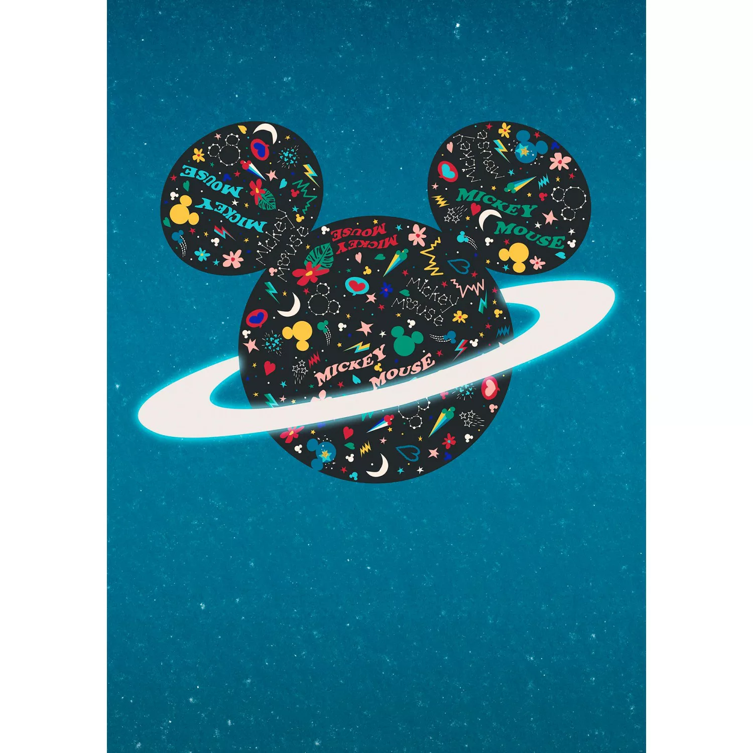 Komar Fototapete Planet Mickey IADX4-026 blau schwarz B/H: ca. 200x280 cm günstig online kaufen