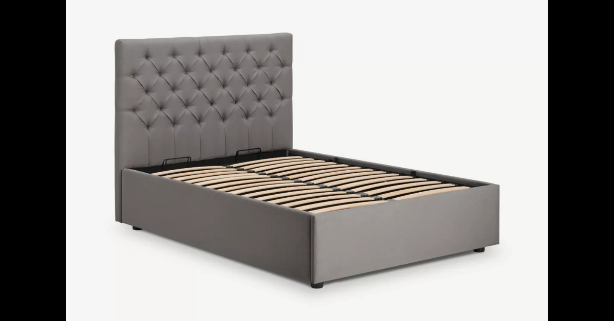 Skye Polsterbett mit Bettkasten (140 x 200 cm), Eulengrau - MADE.com günstig online kaufen