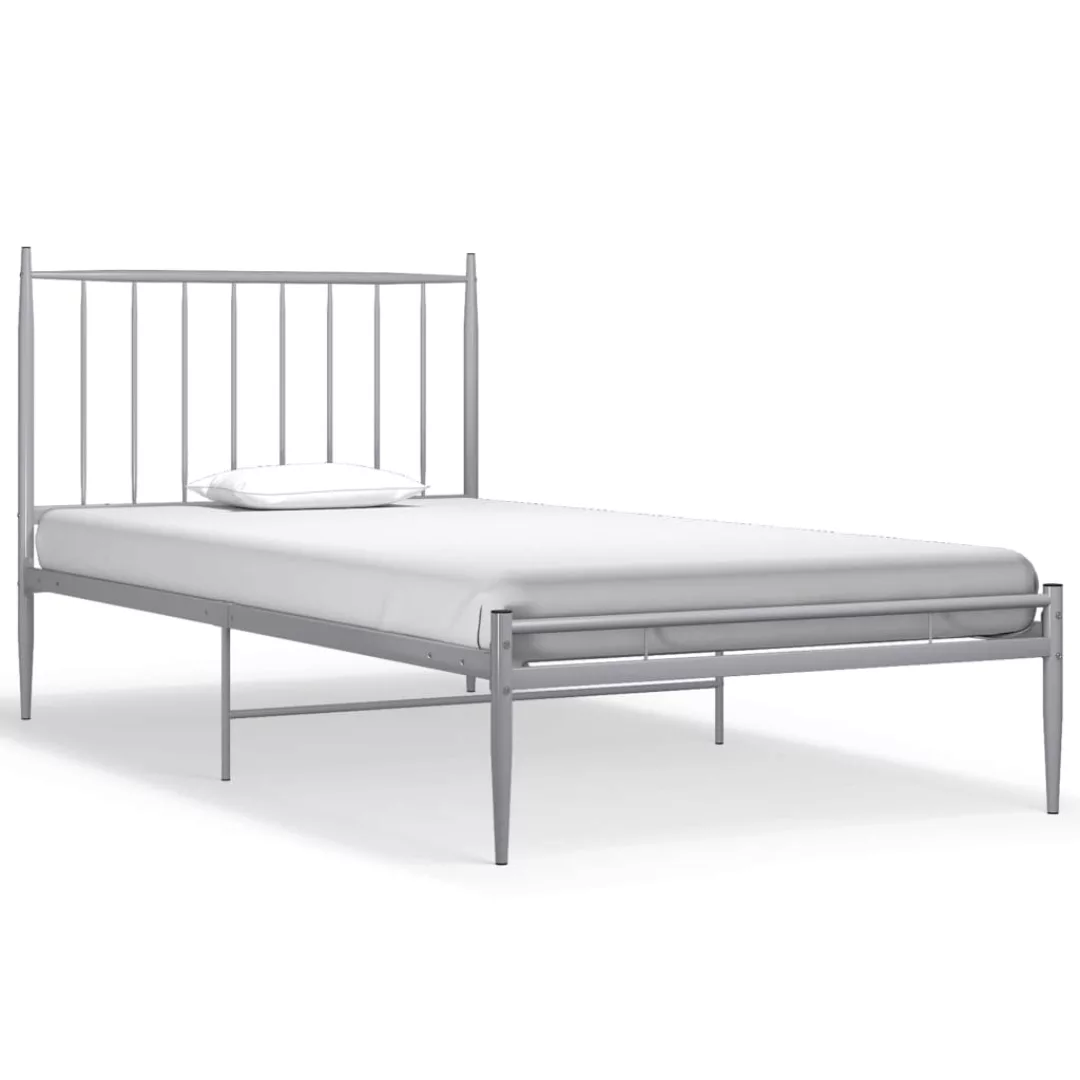 Bett Grau Metall 100x200 Cm günstig online kaufen