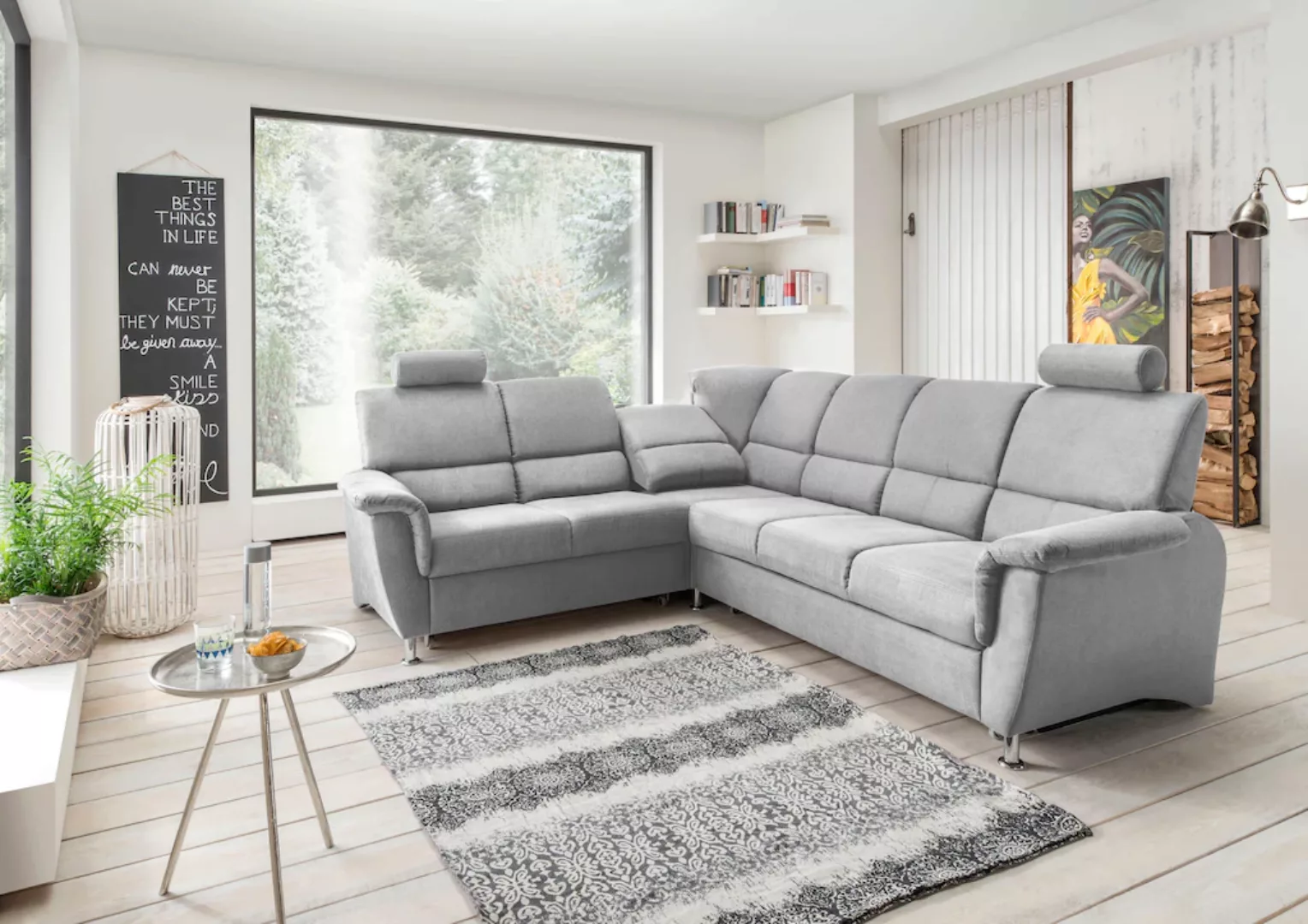 Home affaire Ecksofa "Pisa L-Form", mit Bettfunktion und Bettkasten günstig online kaufen