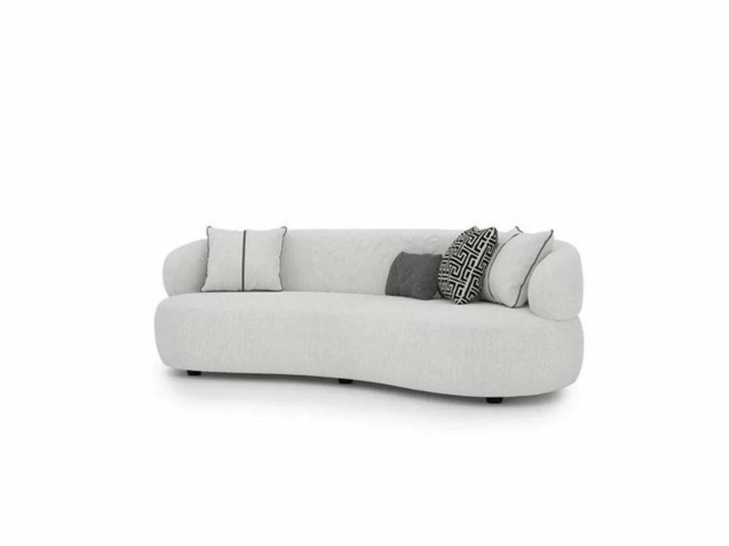 Xlmoebel Sofa Dreisitzer Sofa für das Wohnzimmer in Weiß mit Textilbezug - günstig online kaufen