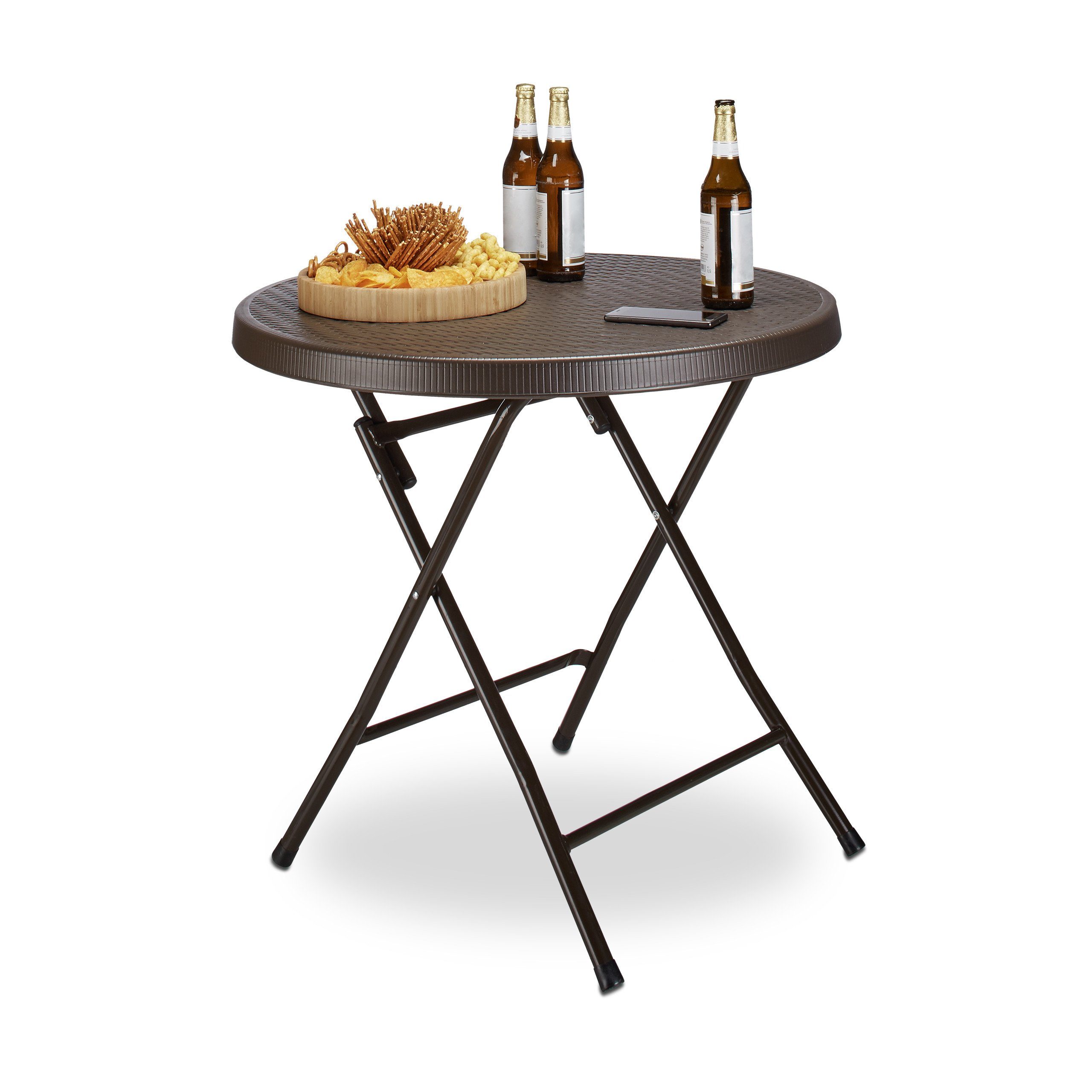 relaxdays Klapptisch Gartentisch klappbar BASTIAN, Braun günstig online kaufen