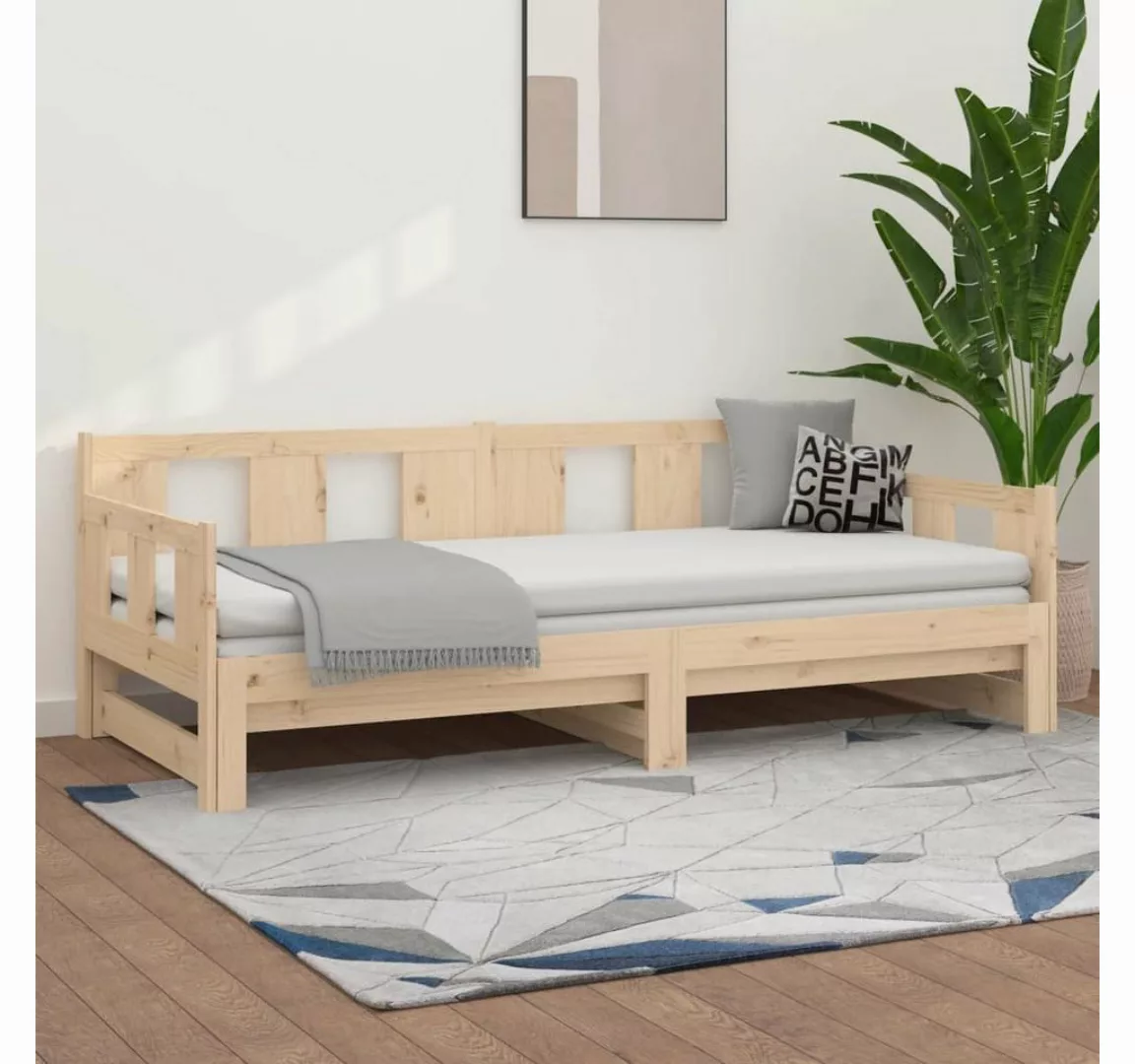 vidaXL Bett Tagesbett Ausziehbar Massivholz Kiefer 2x(90x190) cm günstig online kaufen