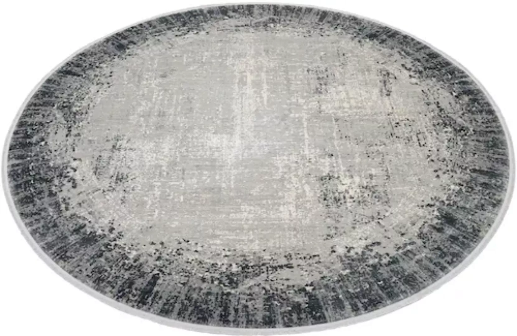 WK WOHNEN Teppich »BORDER«, rund, hochwertiger Viskoseanteil, samtweiche Ob günstig online kaufen