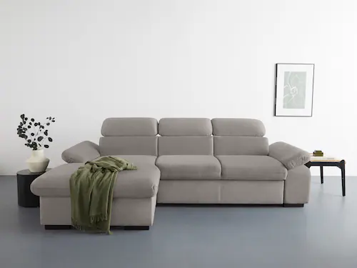 COTTA Ecksofa "Lola L-Form", (Set, mit Hocker), mit Hocker & Kopfteilfunkti günstig online kaufen