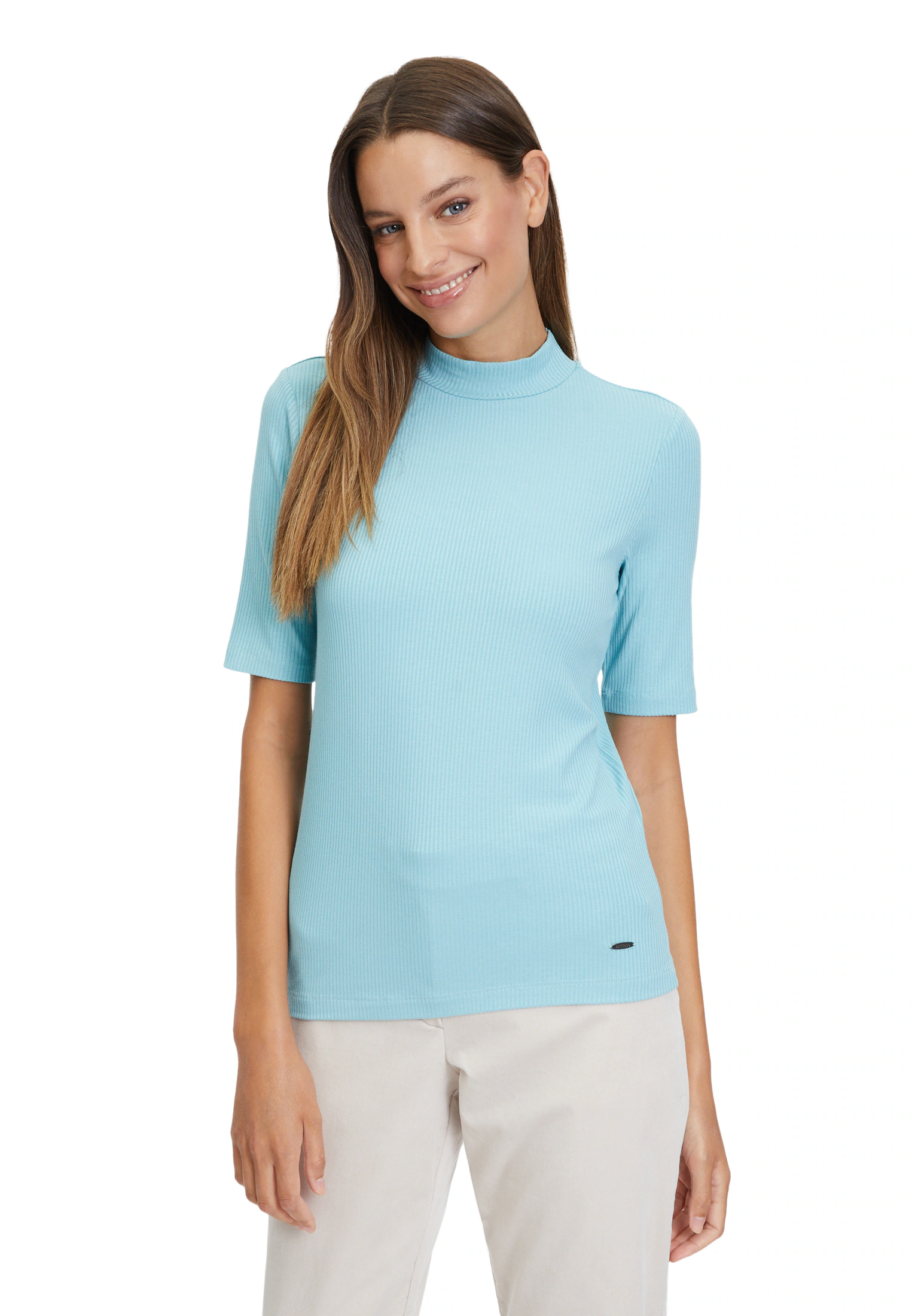 Betty&Co Kurzarmshirt "Betty & Co Basic Shirt mit Stehkragen", Form günstig online kaufen