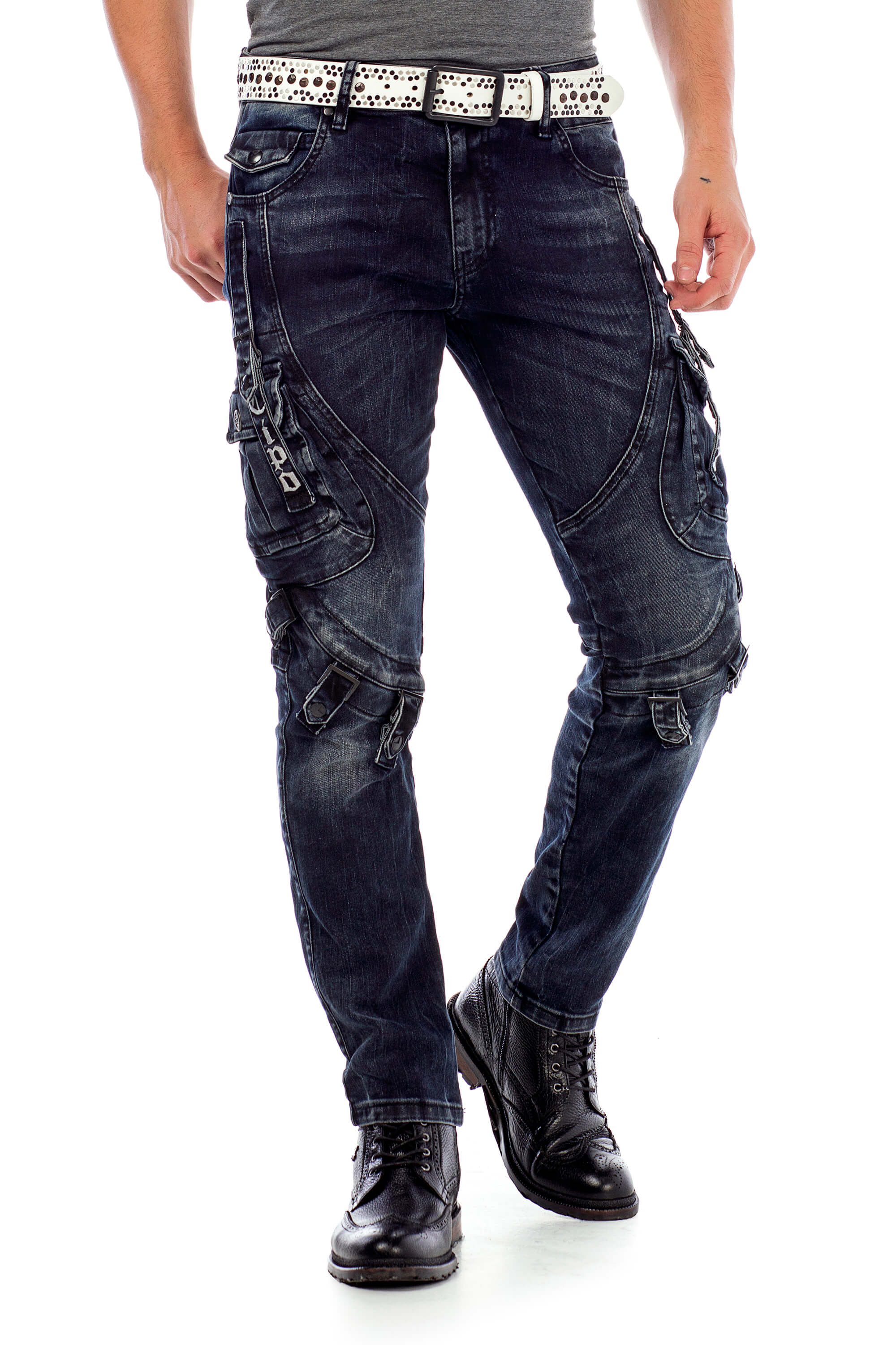 Cipo & Baxx Slim-fit-Jeans, mit Verschlussschnallen in Straight Fit günstig online kaufen