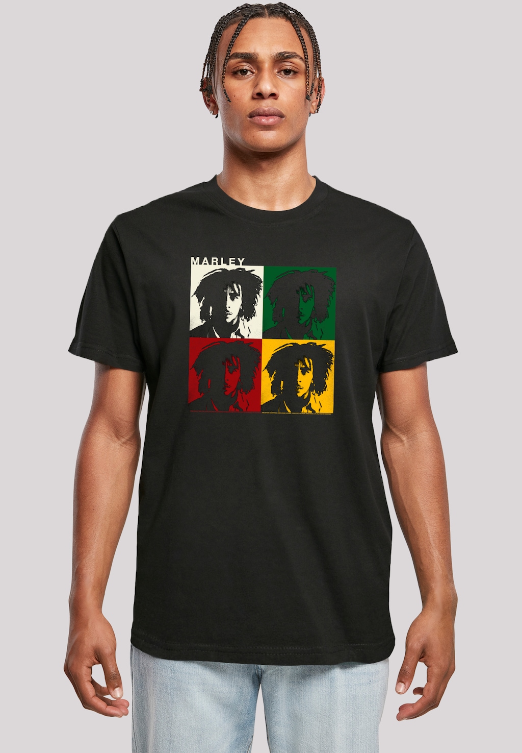 F4NT4STIC T-Shirt "Bob Marley Colour Blocks Two Sleeves Reggae Music", Prem günstig online kaufen