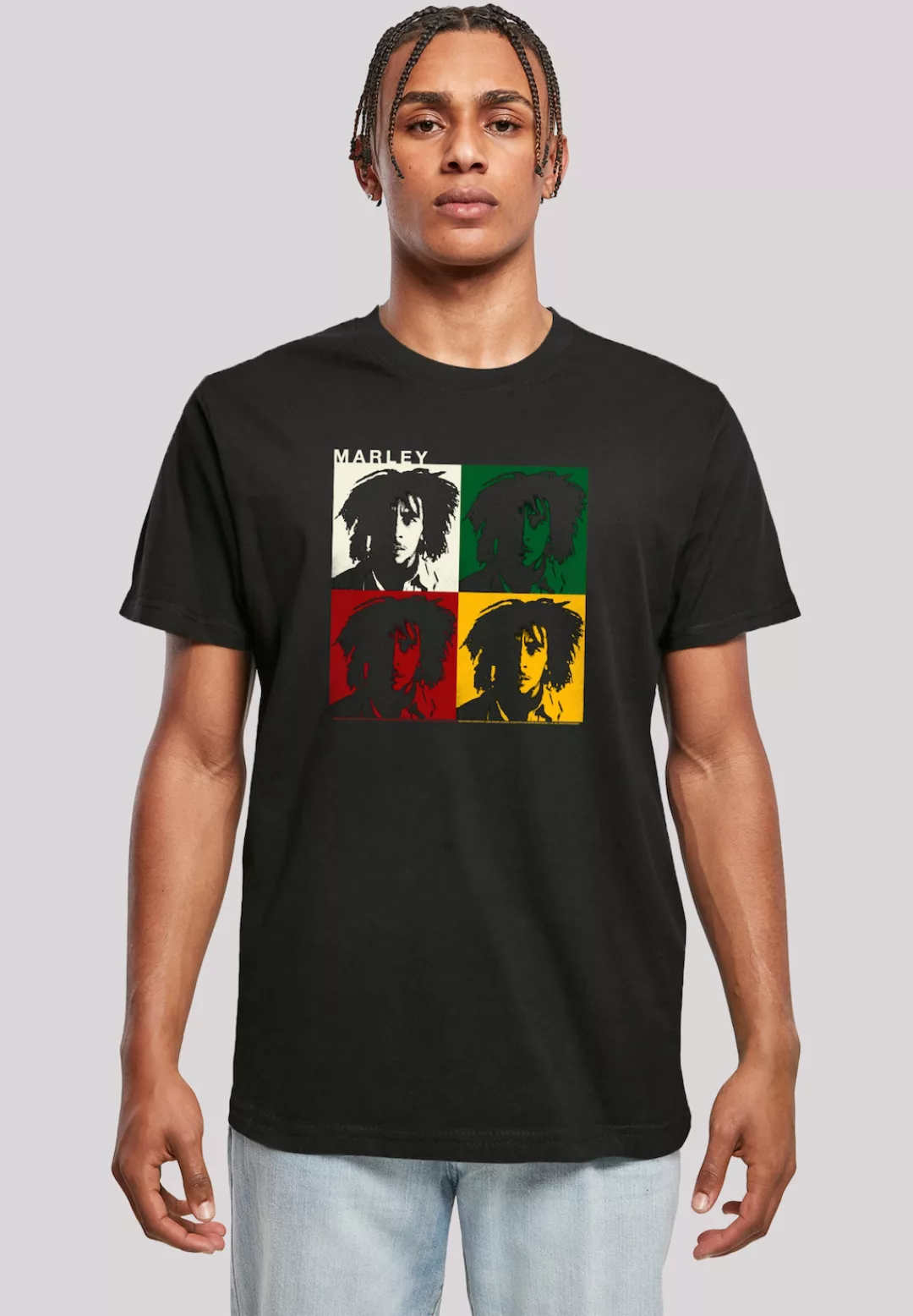 F4NT4STIC T-Shirt "Bob Marley Colour Blocks Two Sleeves Reggae Music", Prem günstig online kaufen