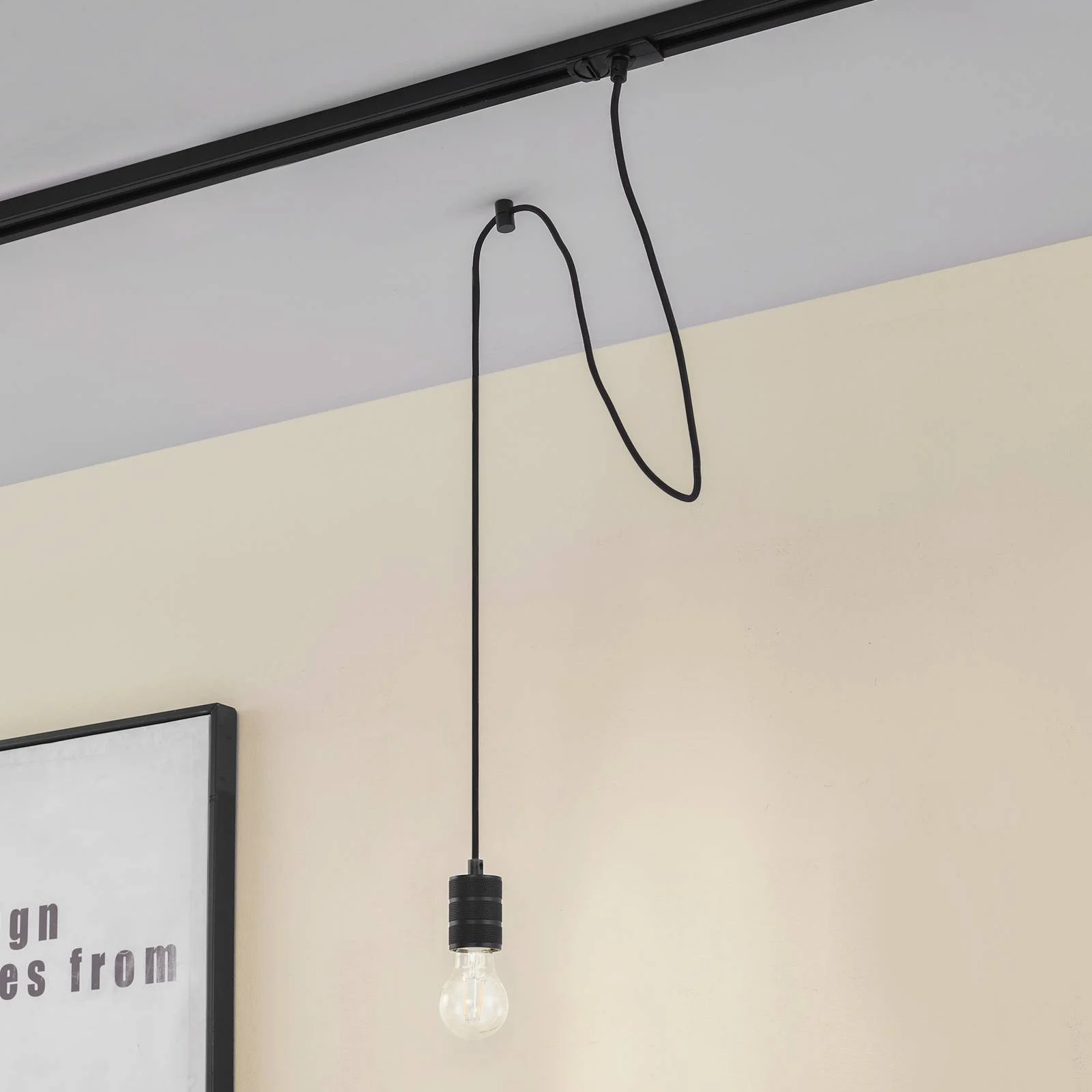 Lindby Pendellampe Linaro, Ø 4,6 cm, schwarz, 1-Phasen, E27 günstig online kaufen