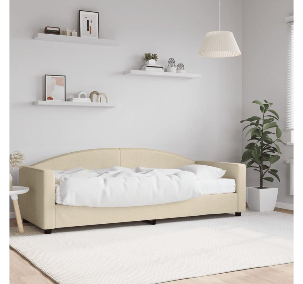 vidaXL Gästebett Gästebett Tagesbett mit Matratze Creme 80x200 cm Stoff Bet günstig online kaufen