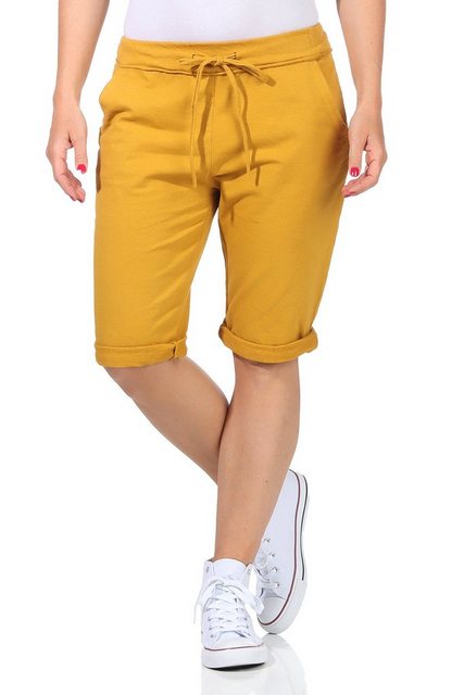 CLEO STYLE Bermudas Sweat Bermuda 1212 Senf 36-40 günstig online kaufen