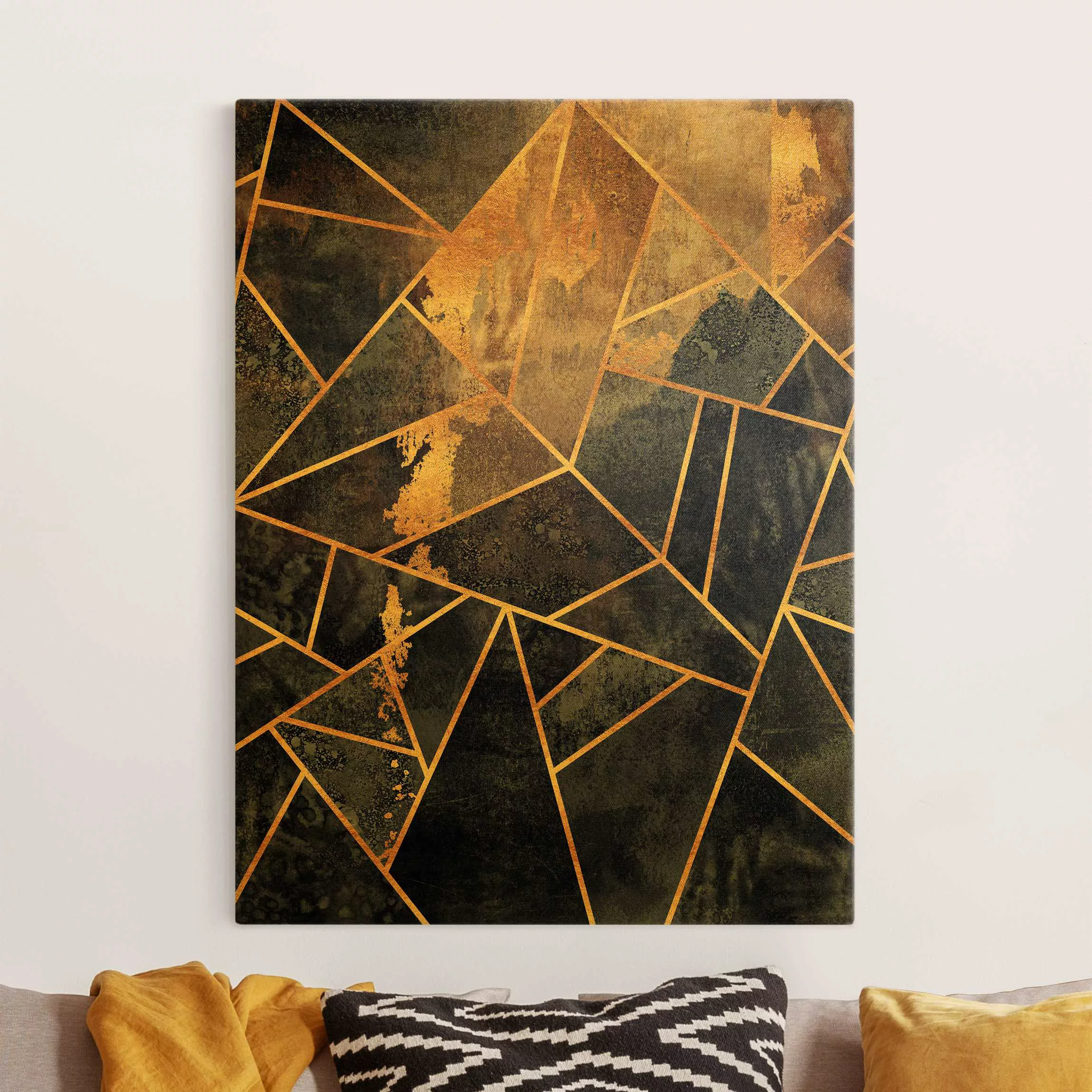 Leinwandbild Gold Onyx mit Gold günstig online kaufen