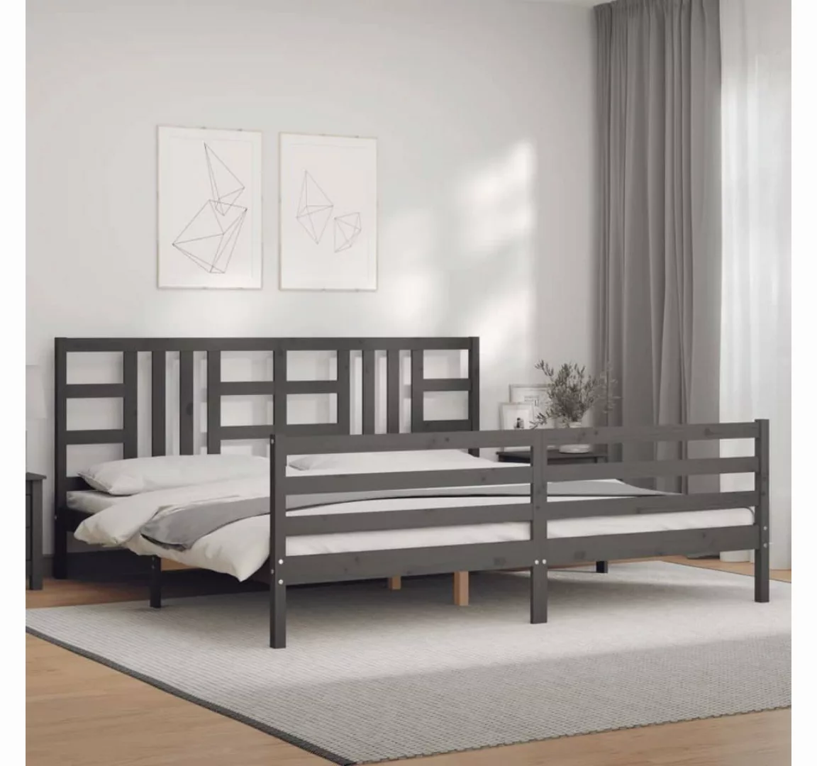 vidaXL Bett Massivholzbett mit Kopfteil Honigbraun 200x200 cm günstig online kaufen