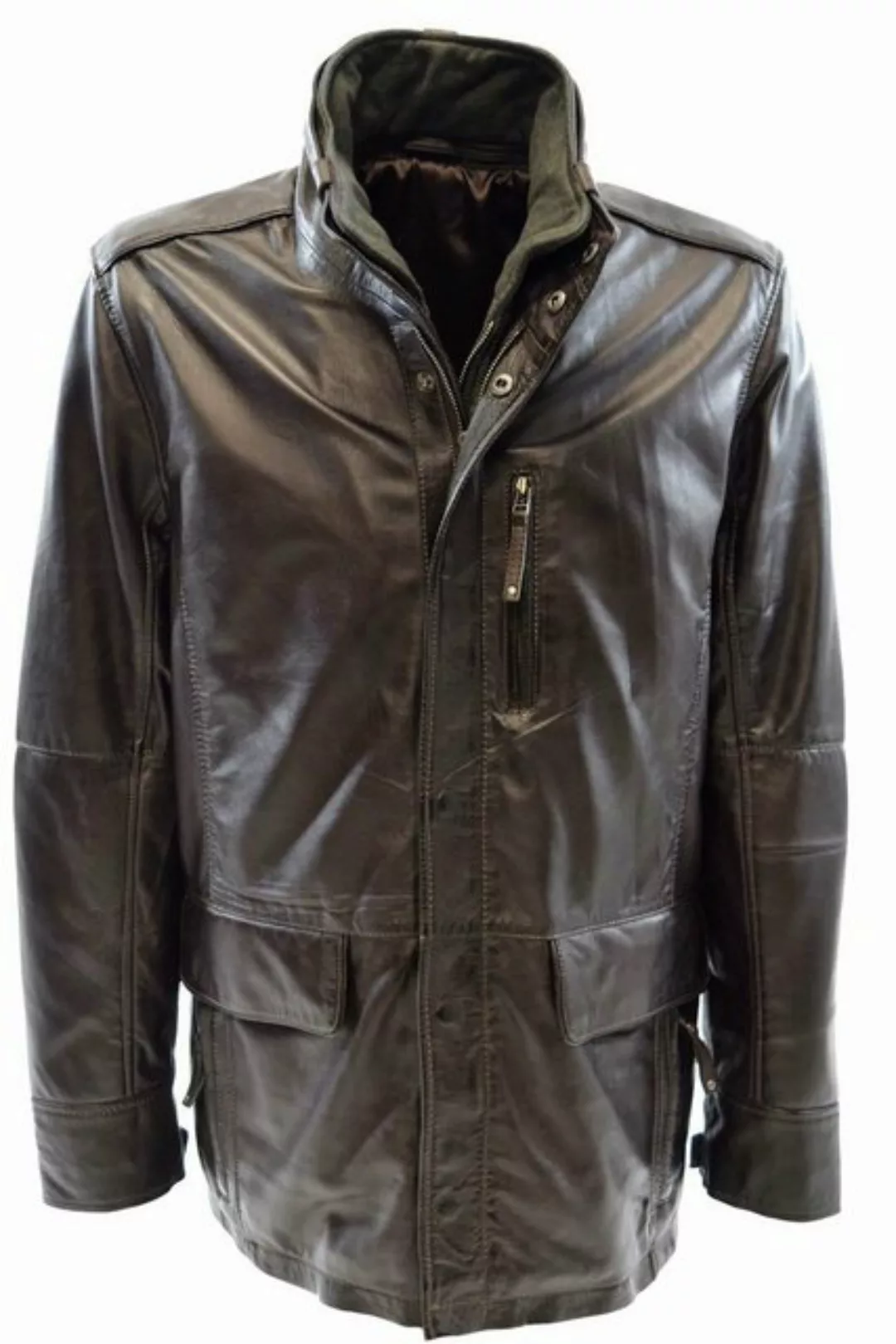 Zimmert Leather Lederjacke Nick Long Lederjacke, Westeneinsatz, Vlies, Brau günstig online kaufen