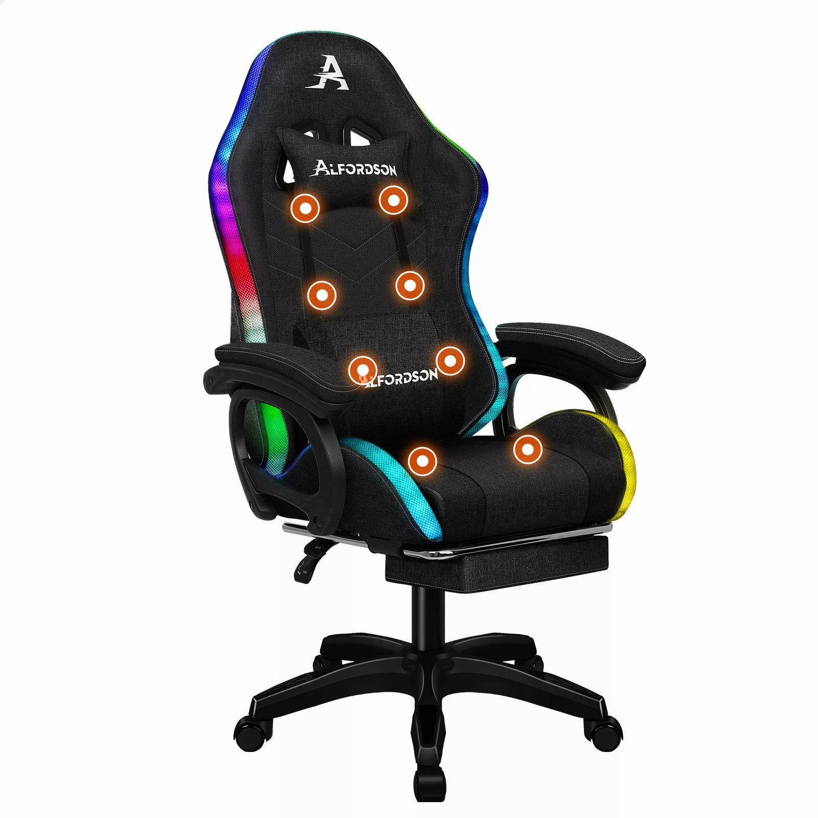 ALFORDSON Gaming-Stuhl mit 8-Punkt-Massagefunktion, mit RGB-Beleuchtung, günstig online kaufen