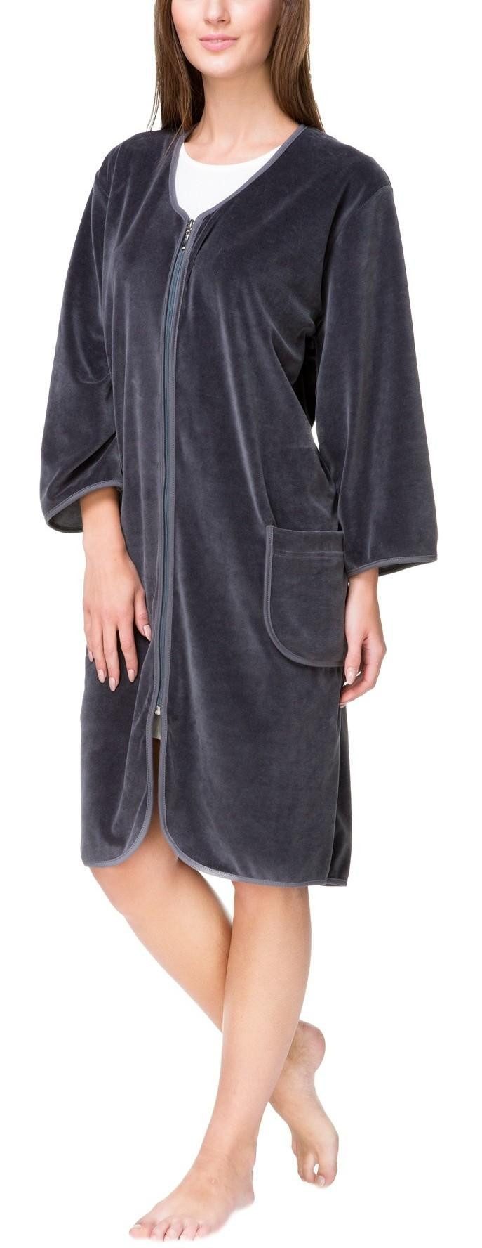 Aquarti Damenbademantel Aquarti Damen Velours Bademantel günstig online kaufen
