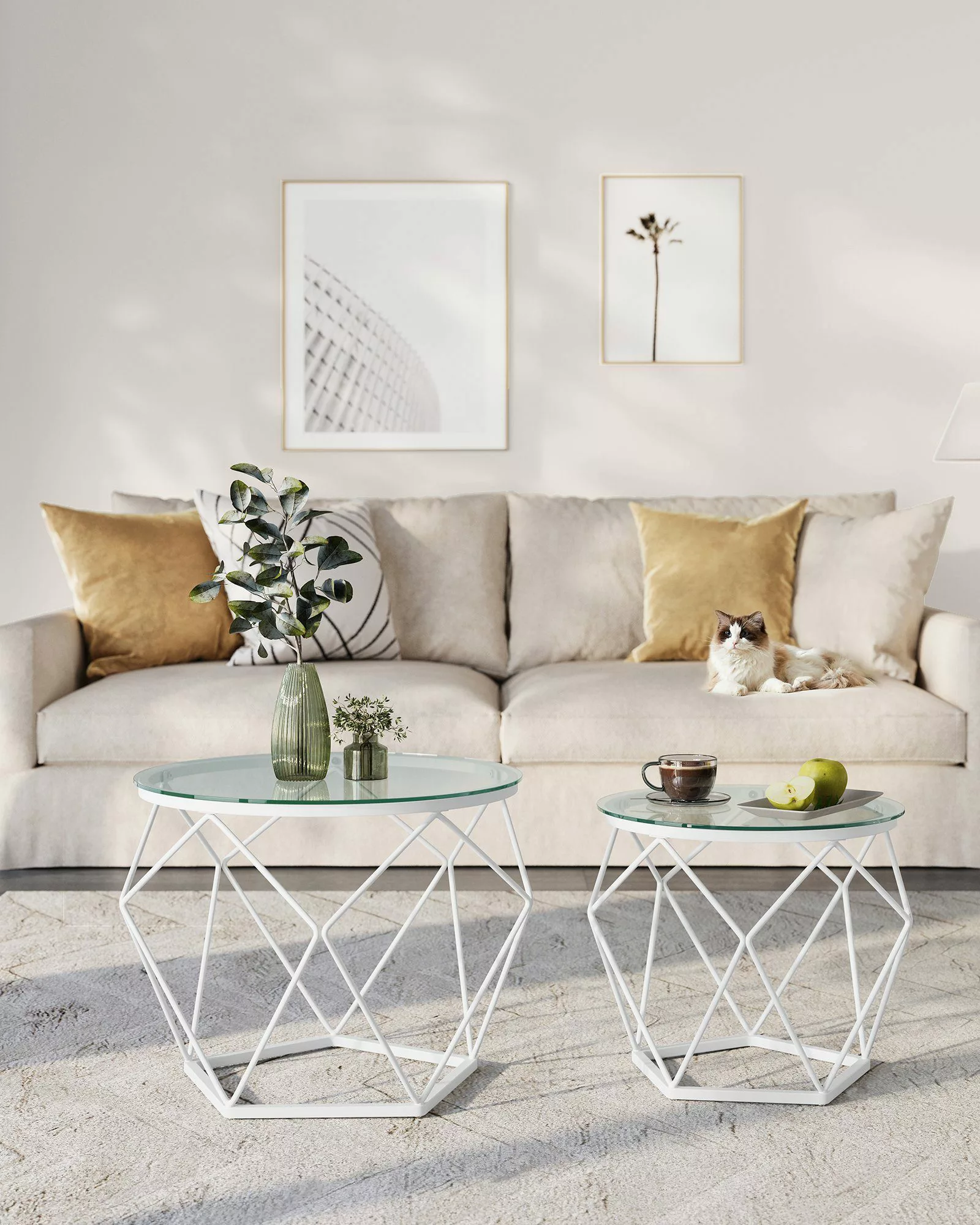 VASAGLE Couchtisch (2er Set), Beistelltisch, abnehmbare günstig online kaufen