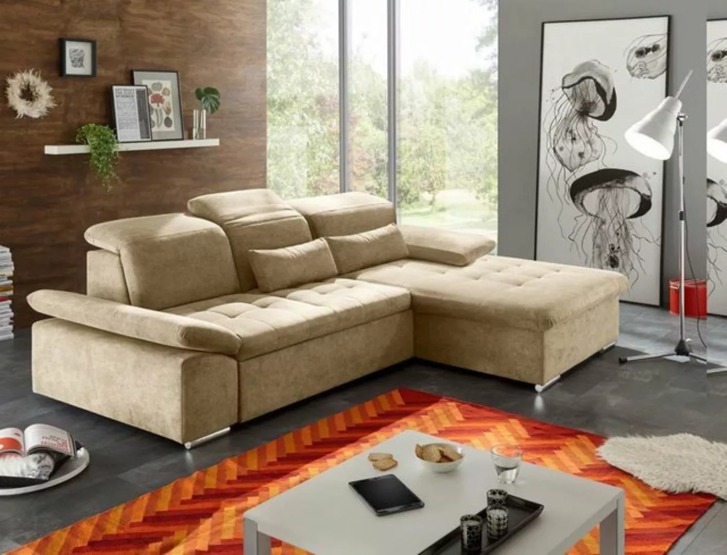 ED EXCITING DESIGN Ecksofa, Wayne Ecksofa 276x188 cm Couch Eckcouch Sofa Sa günstig online kaufen