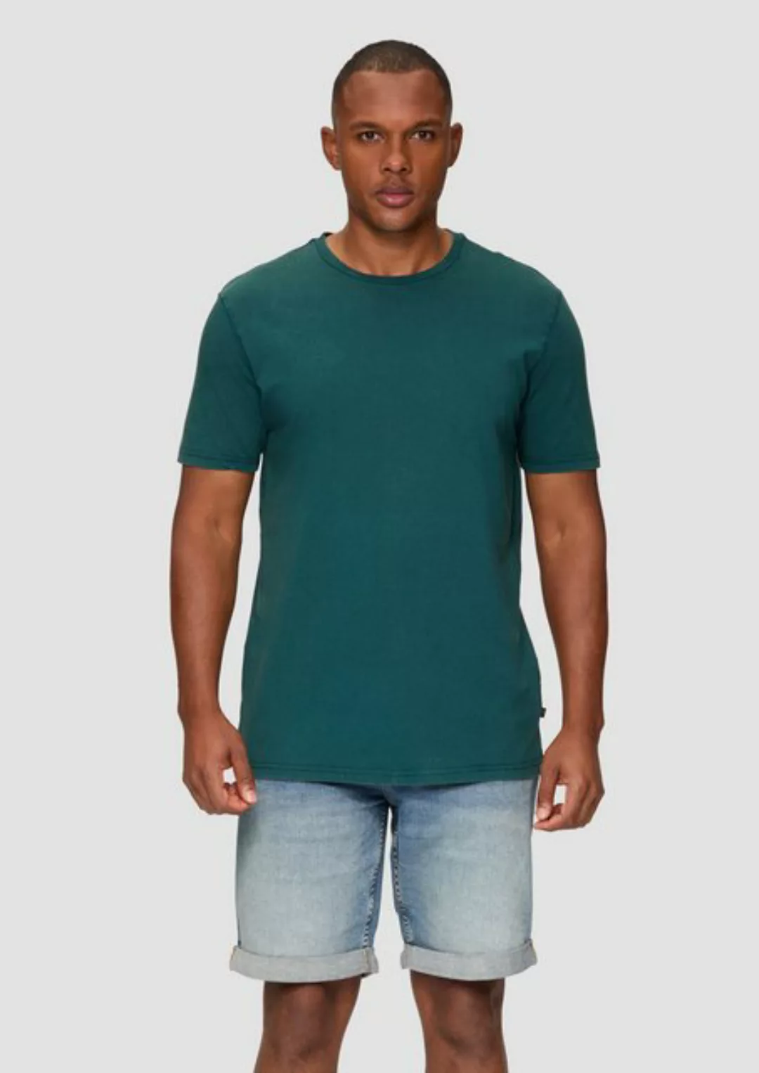 QS Kurzarmshirt T-Shirt aus Baumwolle mit Garment Dye Garment Dye günstig online kaufen