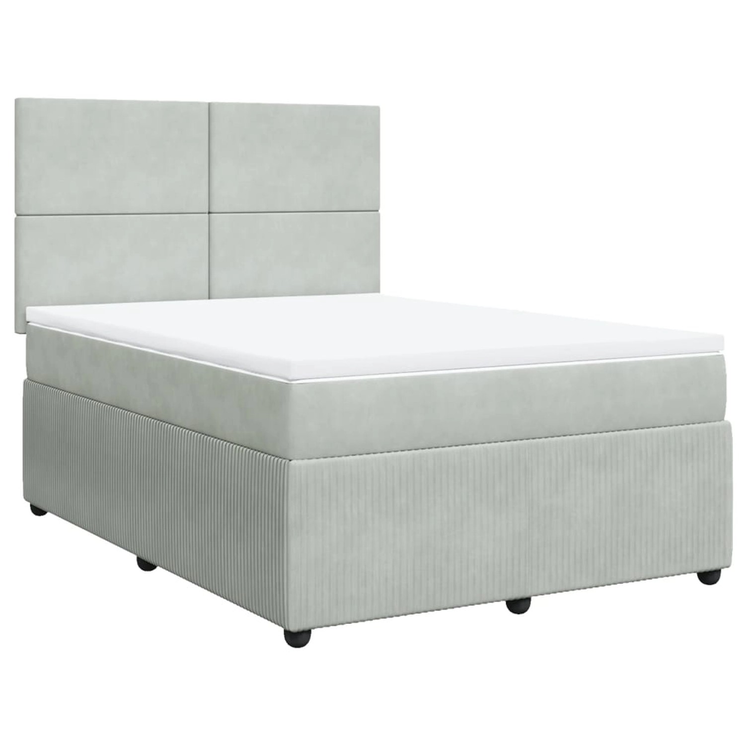 vidaXL Boxspringbett mit Matratze Hellgrau 140x200 cm Samt2102730 günstig online kaufen