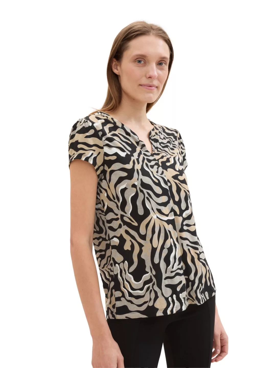 TOM TAILOR T-Shirt Bluse mit Allover Print günstig online kaufen