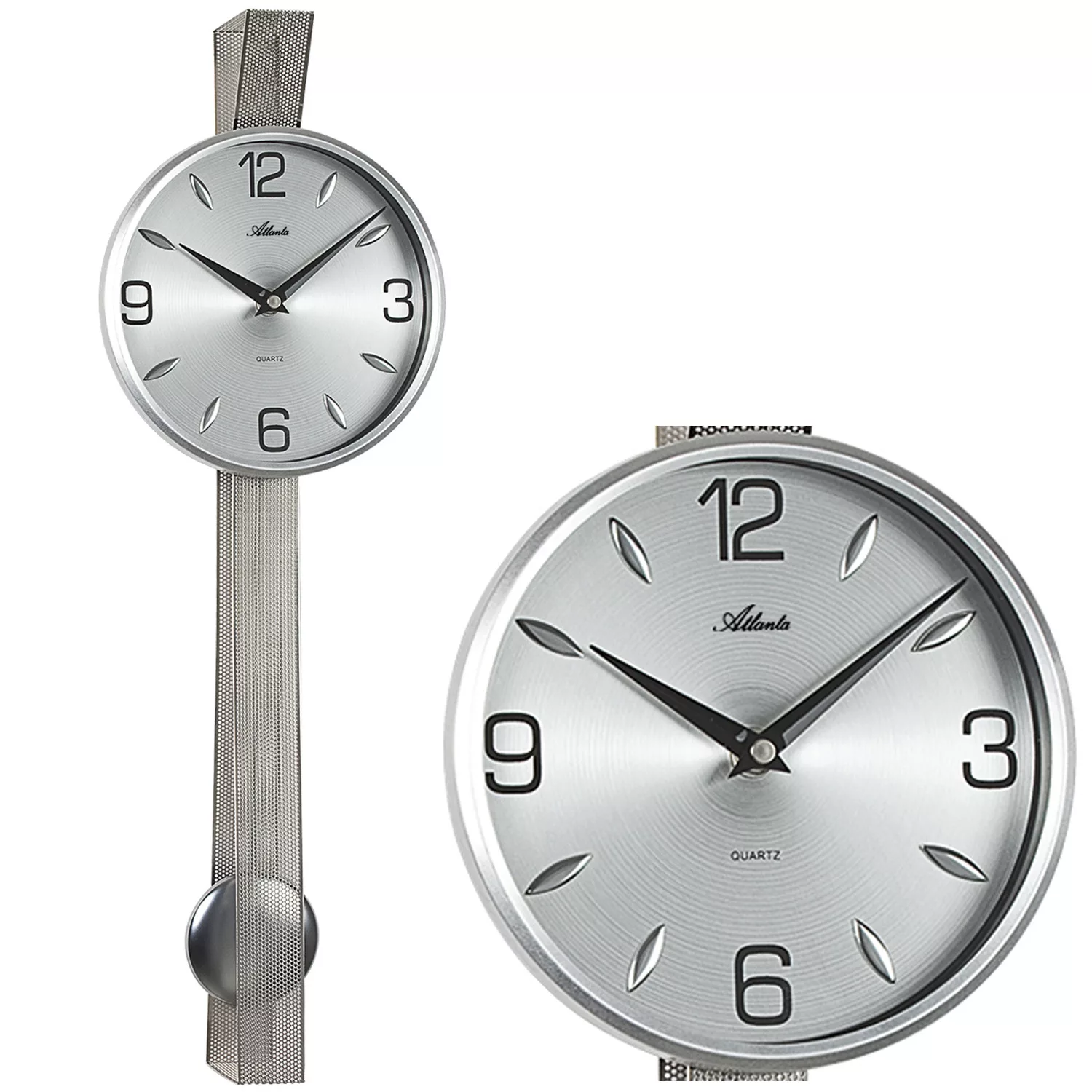 Atlanta 5054 Wanduhr Quarz Mit Pendel Pendeluhr Silbern günstig online kaufen