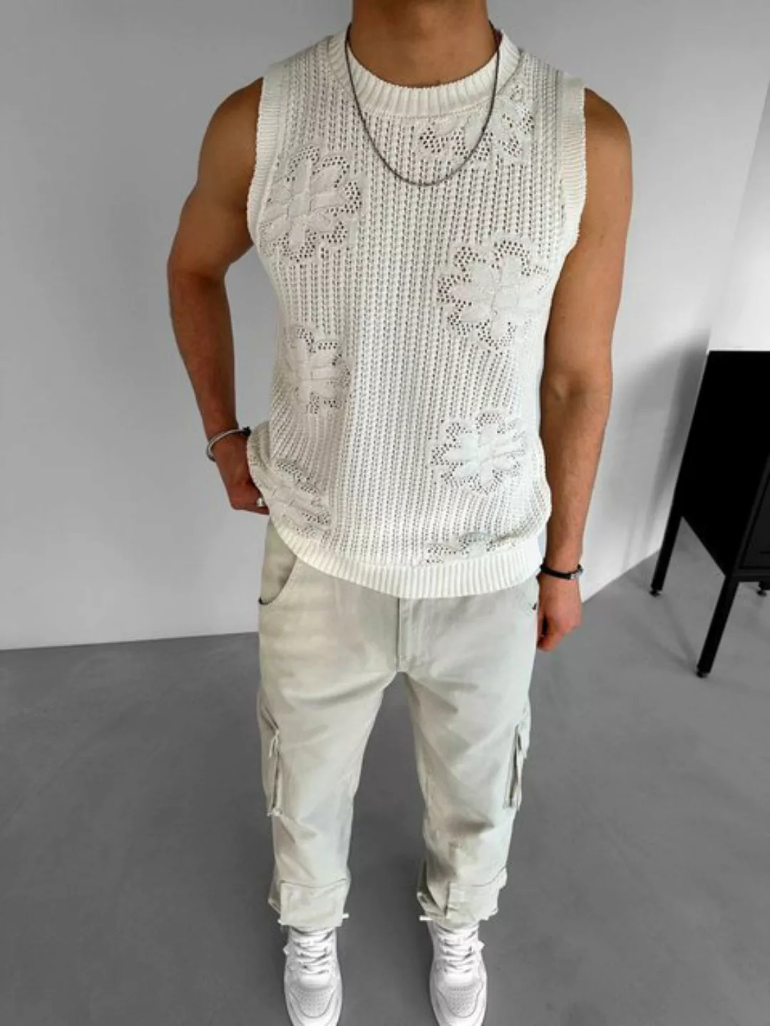 Abluka T-Shirt KNIT SWEATER VEST FLOWER günstig online kaufen