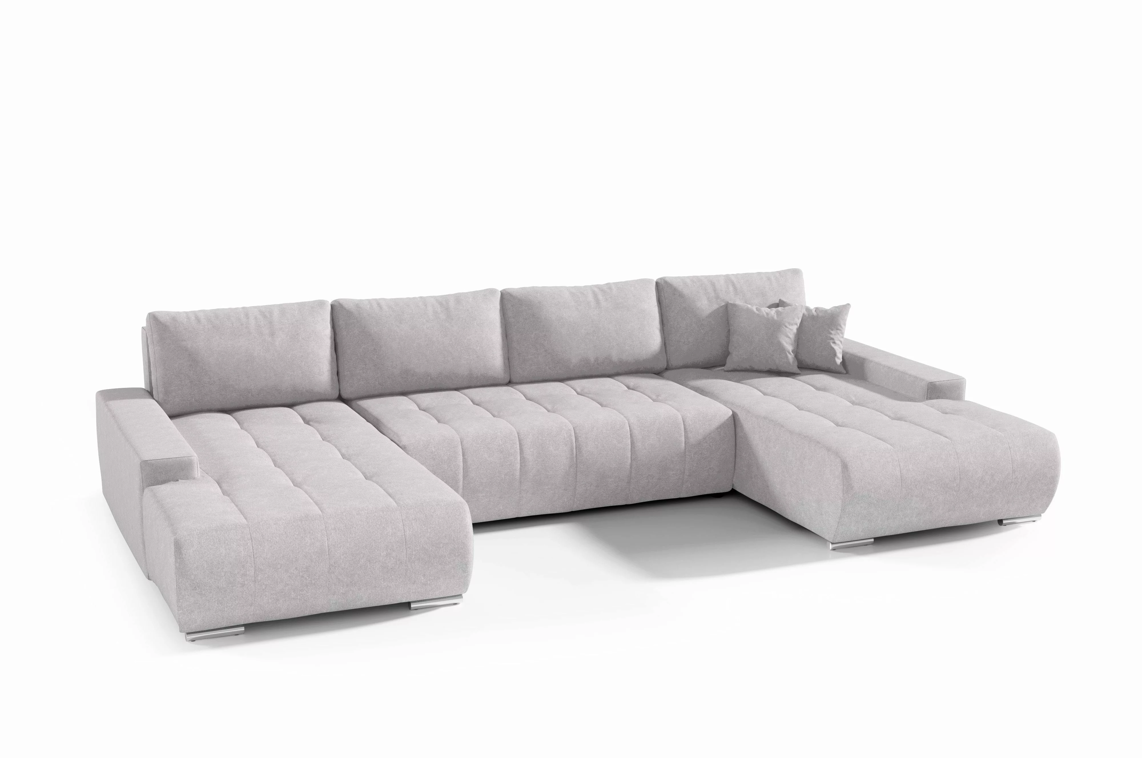 Compleo Ecksofa mit Schlaffunktion aus Velourstoff günstig online kaufen