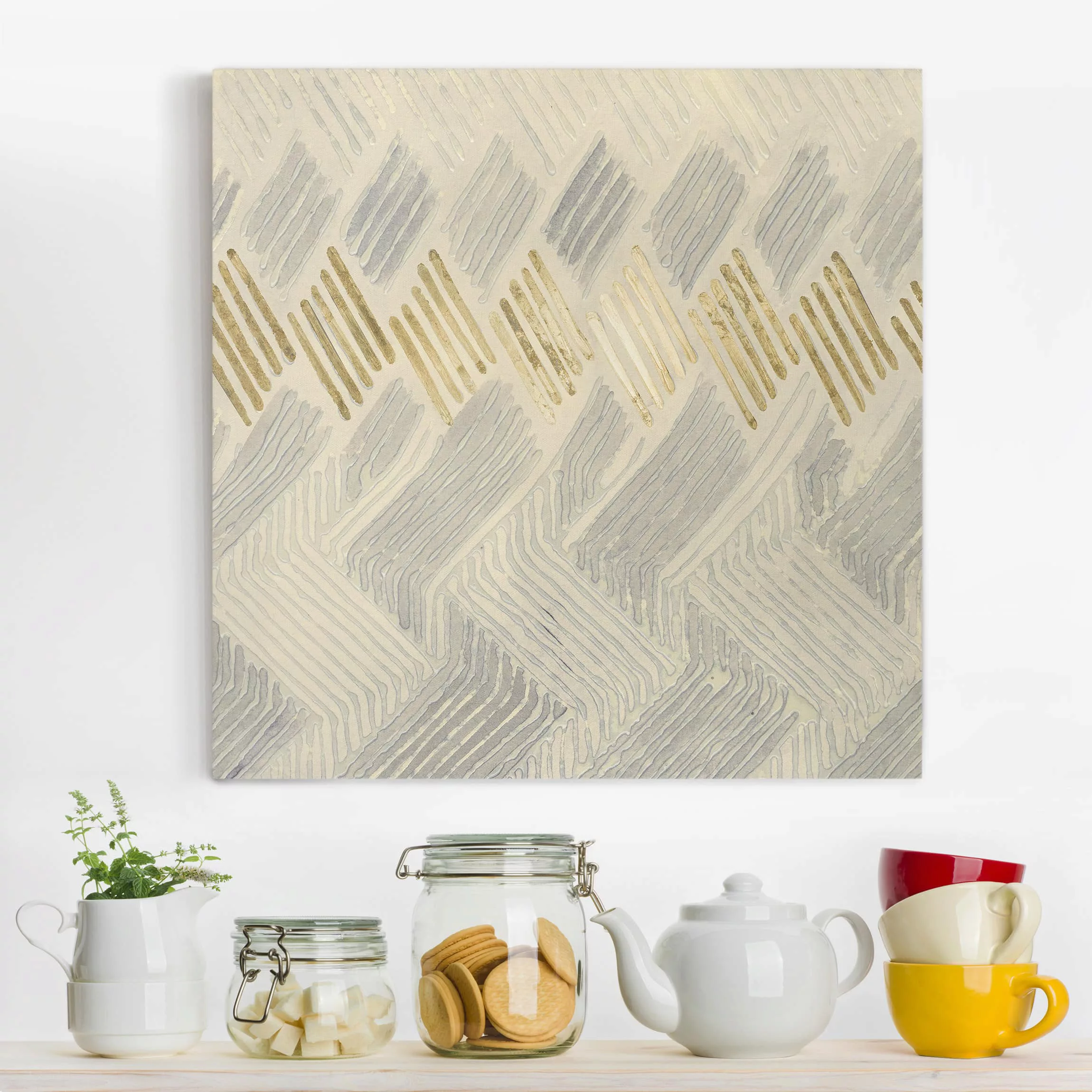 Leinwandbild Muster - Quadrat Chenille IV günstig online kaufen