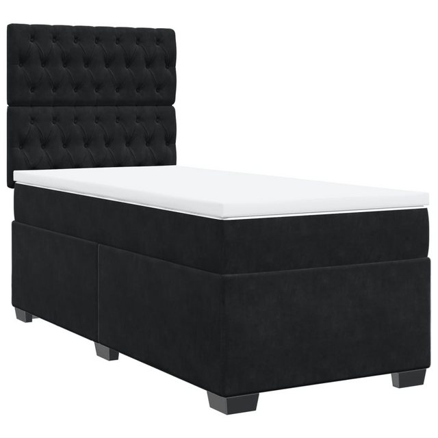 vidaXL Bett Boxspringbett mit Matratze Schwarz 90x200 cm Samt günstig online kaufen