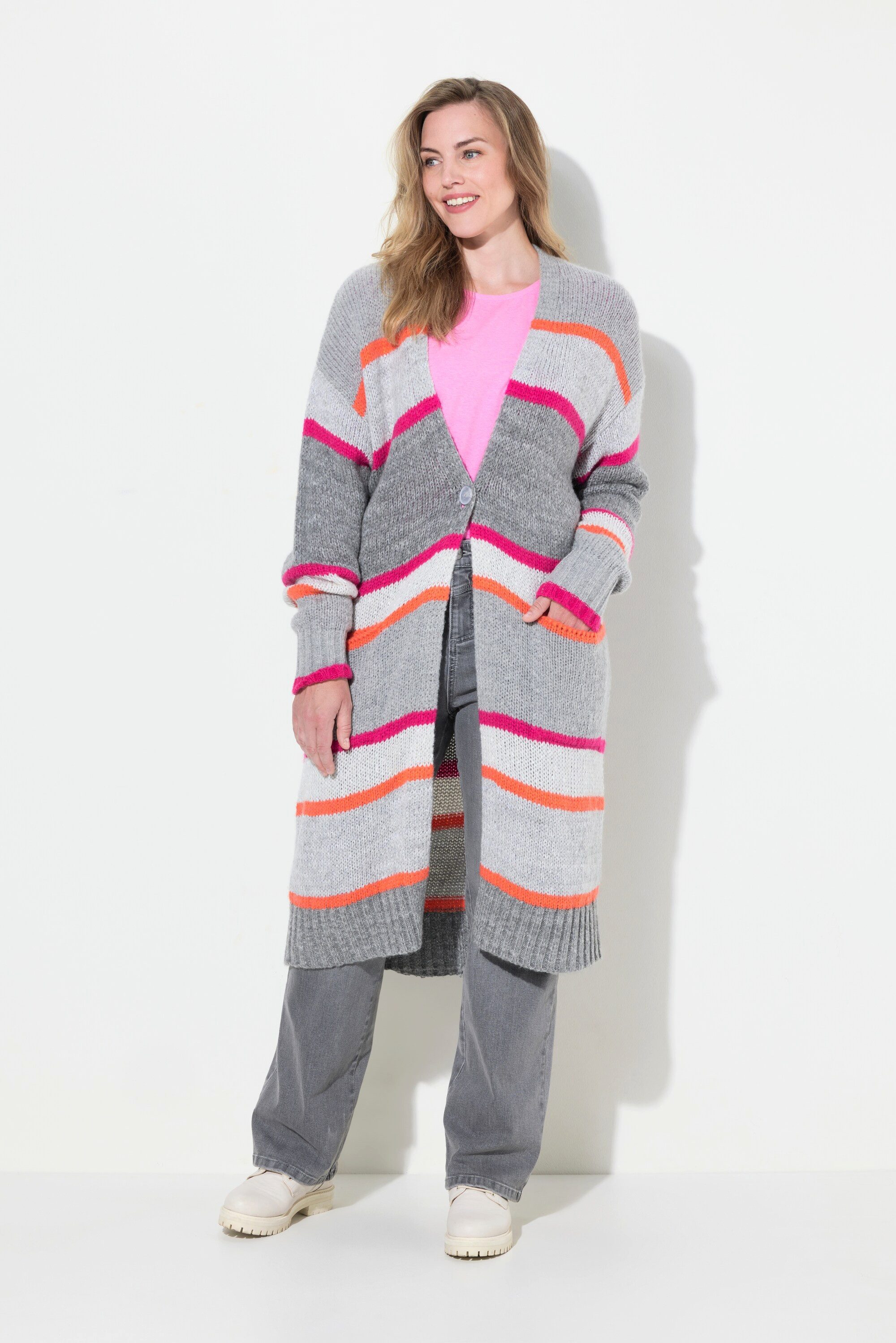 Laurasøn Strickjacke Long Strickjacke Knopfverschluss Langarm günstig online kaufen