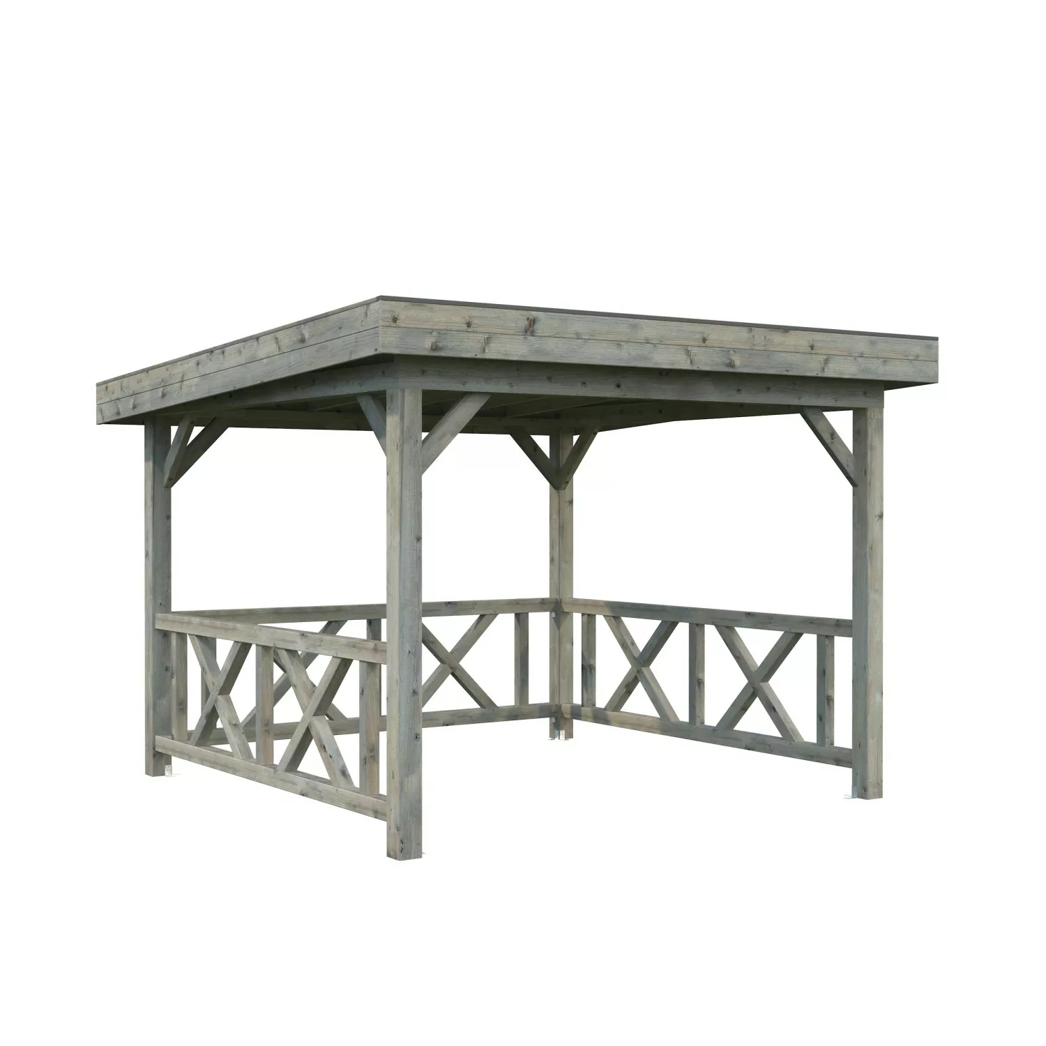 Palmako Pavillon Lenna Set 301 Grau Tauchgrundiert 300 cm x 300 cm FSC® günstig online kaufen