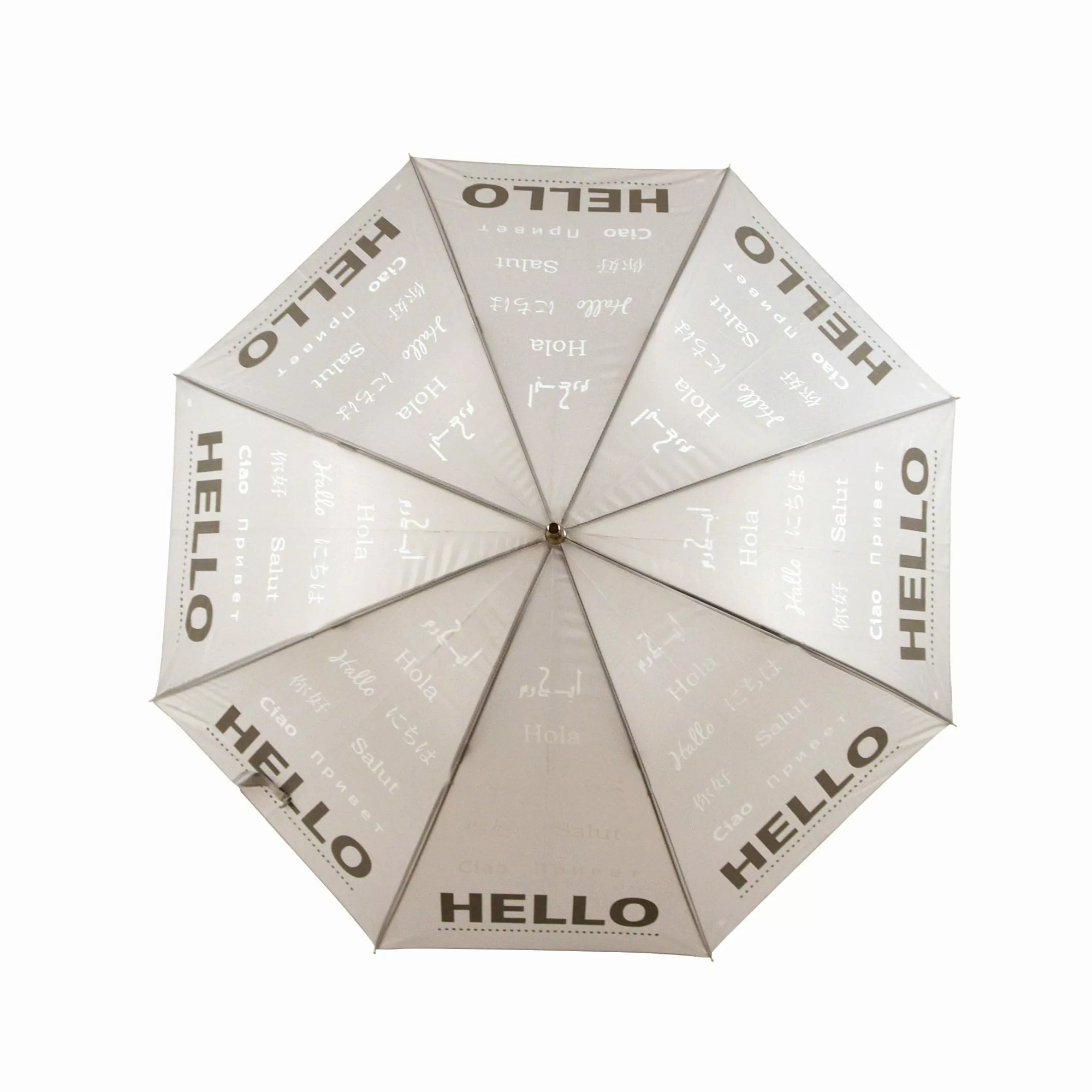 esschert design Stockregenschirm, Regenschirm „Hello“, beige, günstig online kaufen