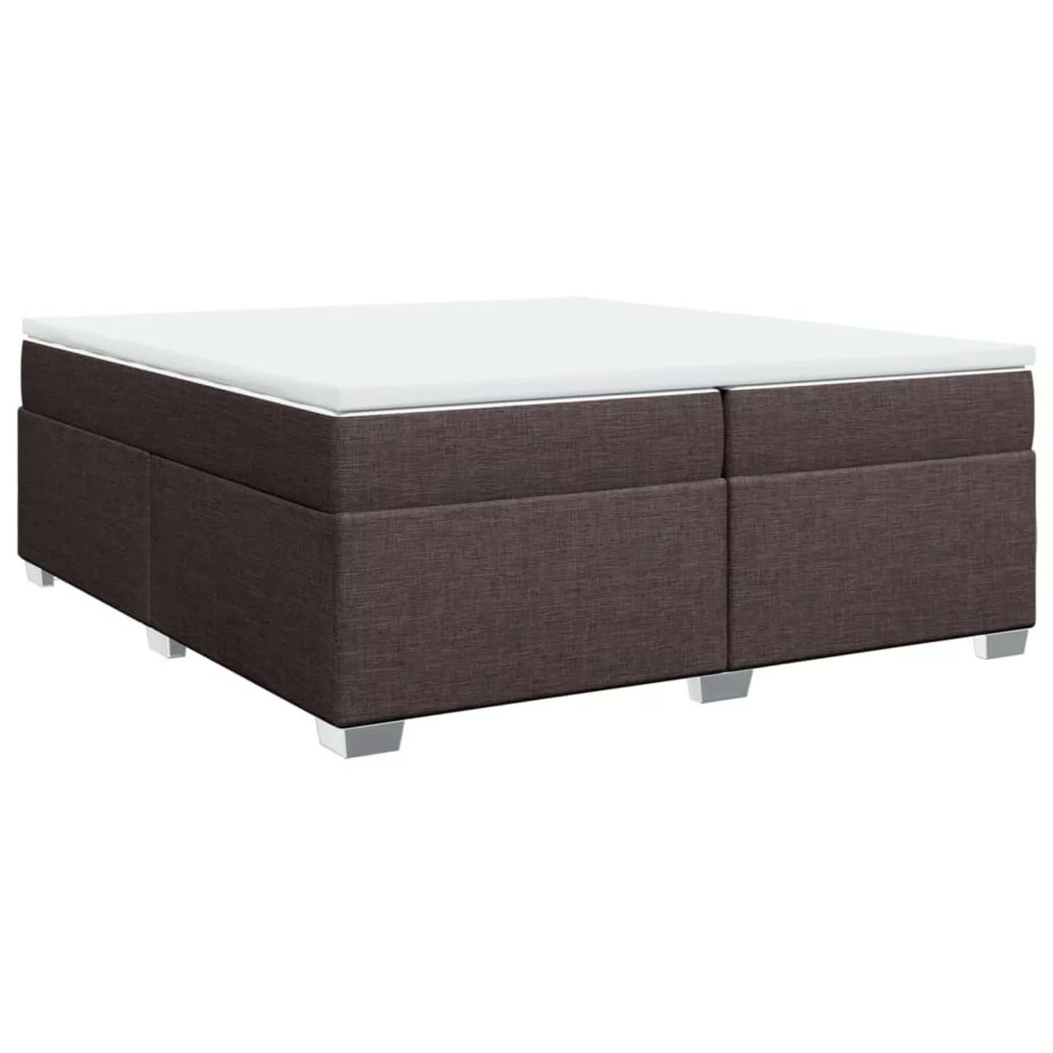 vidaXL Boxspringbett, Boxspringbett mit Matratze Dunkelbraun 200x200 cm Sto günstig online kaufen