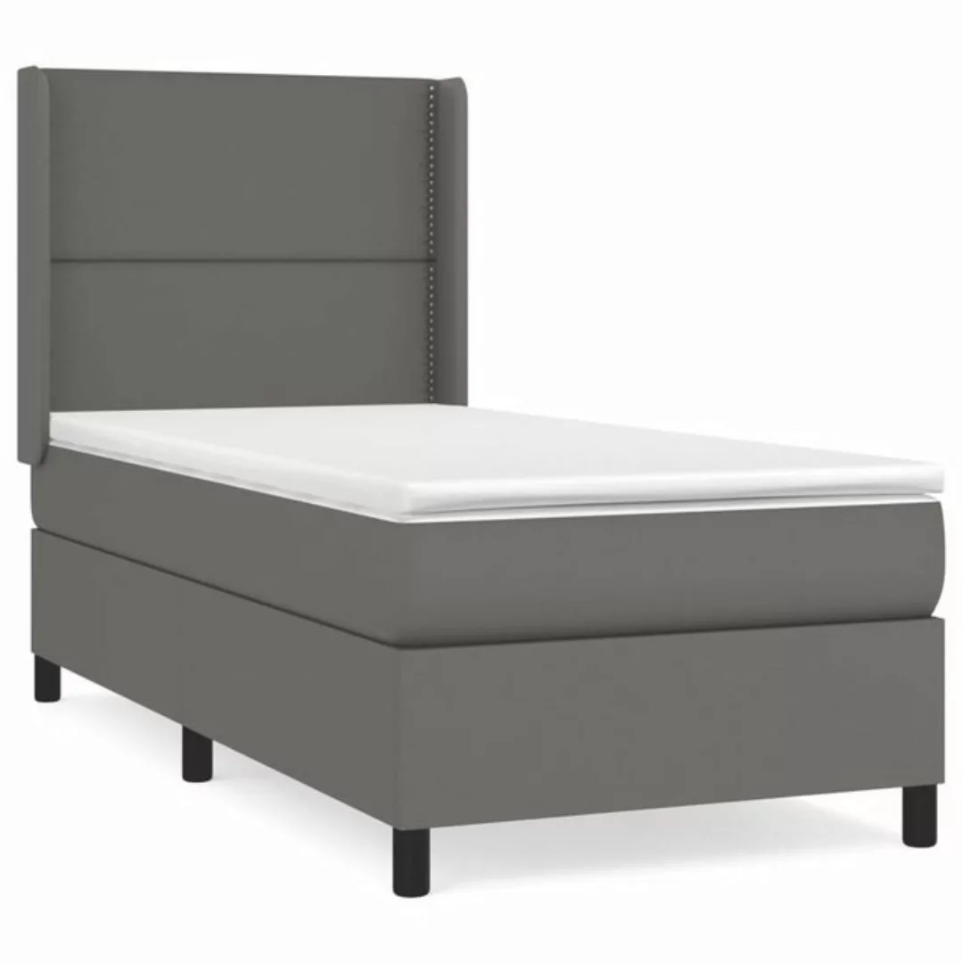 vidaXL Boxspringbett Bett Boxspringbett Kunstleder komplett mit Matratze & günstig online kaufen