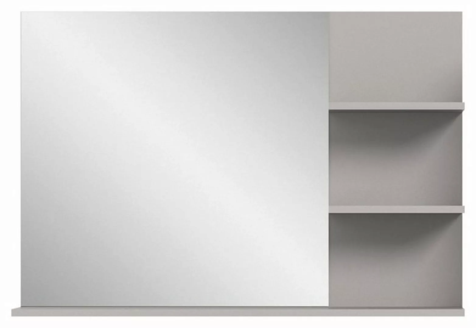 ebuy24 Badezimmerspiegelschrank Jaru Bad Spiegel 100cm 3 Ablagen grau,schwa günstig online kaufen